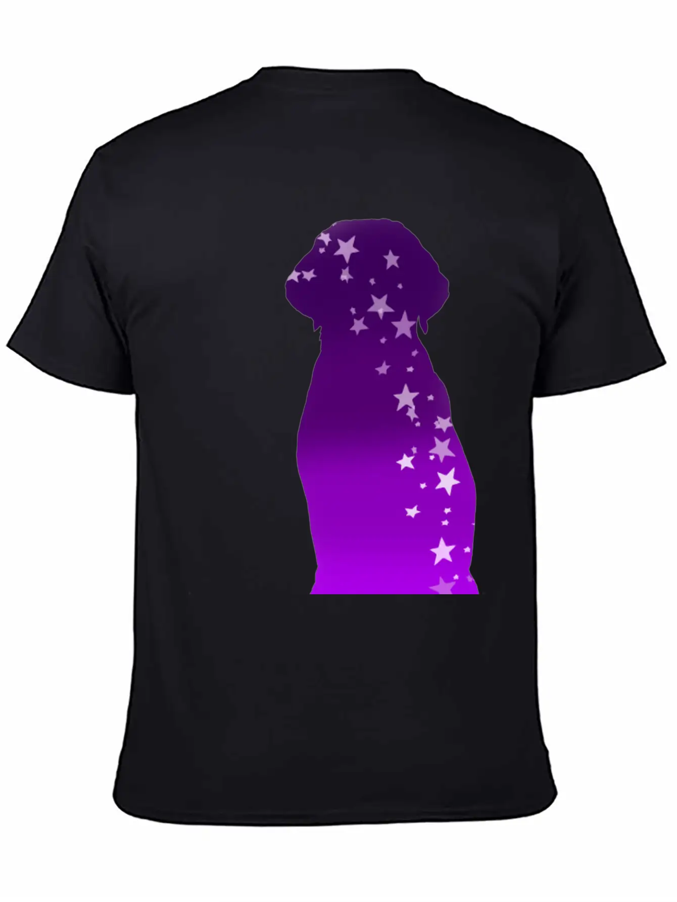 Cosmic Dog Silhouette Purple Gradient With Stars Soft Cotton Short Sleeve Tee ¨C Unisex Wardrobe Staple