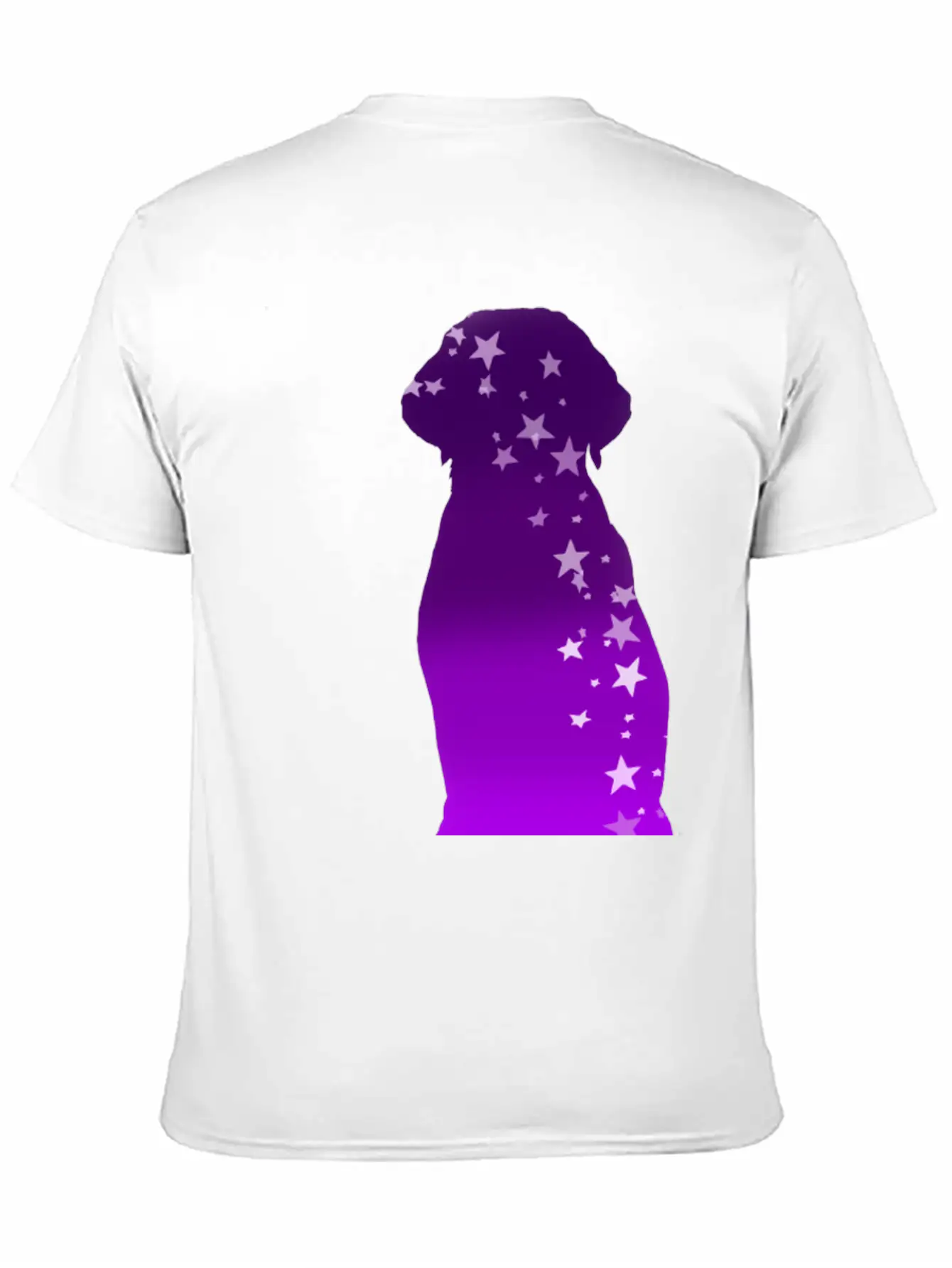 Cosmic Dog Silhouette Purple Gradient With Stars Soft Cotton Short Sleeve Tee ¨C Unisex Wardrobe Staple