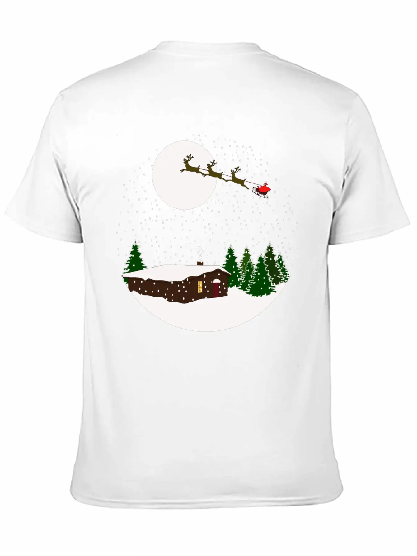 Cosy Snow Christmas Chalet X Santa Claus Basic Graphic T-Shirt ¨C Daily Comfort In Soft Cotton