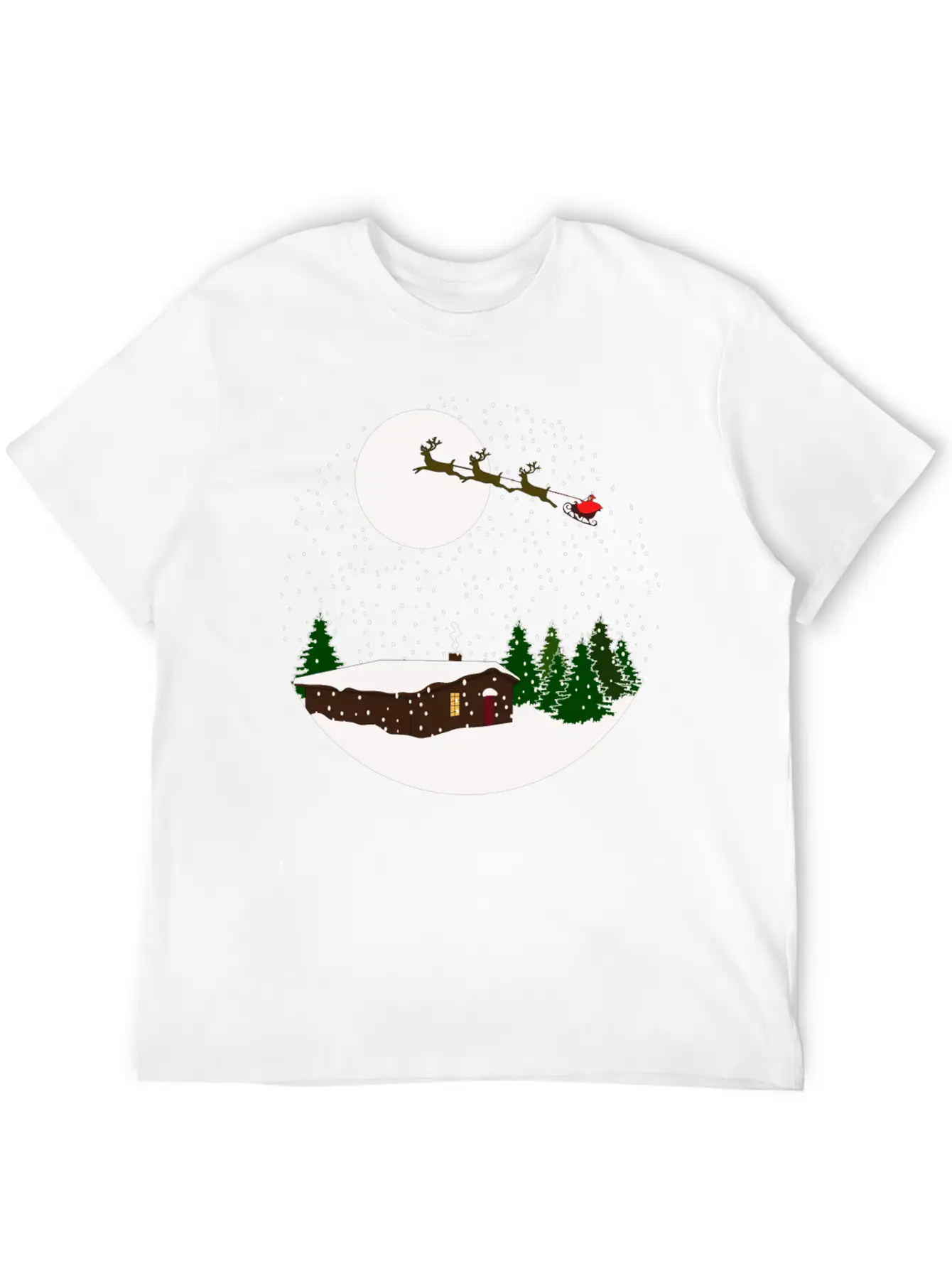 Cosy Snow Christmas Chalet X Santa Claus Basic Graphic T-Shirt ¨C Daily Comfort In Soft Cotton