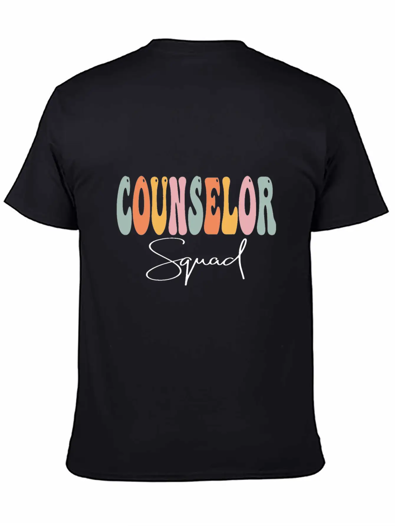 Counselor Squad Retro Groovy Women Happy First Day Essential Cotton Tee For Daily Outfits ¨C Unisex Style