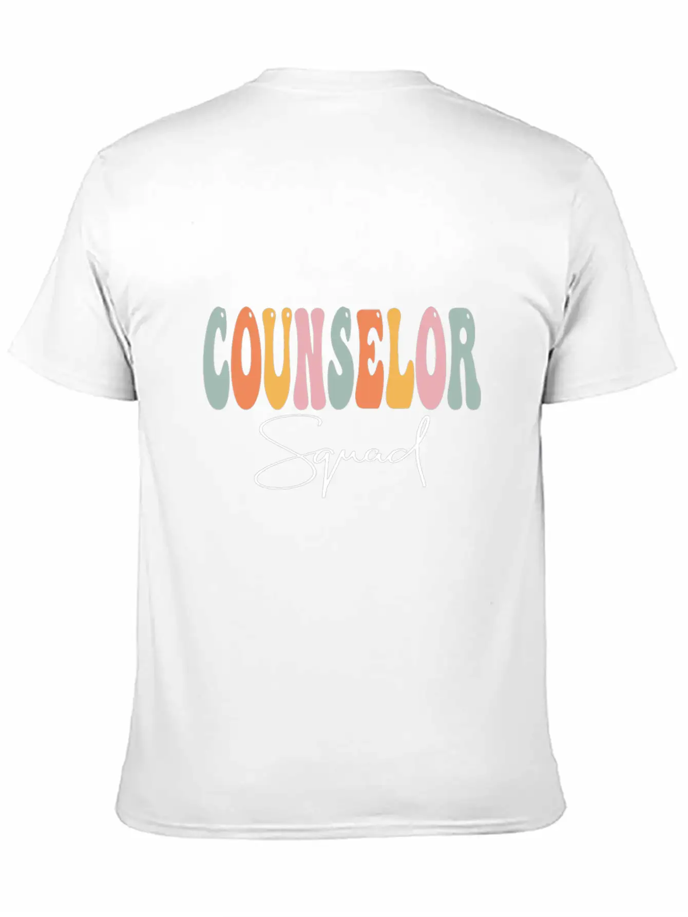 Counselor Squad Retro Groovy Women Happy First Day Essential Cotton Tee For Daily Outfits ¨C Unisex Style