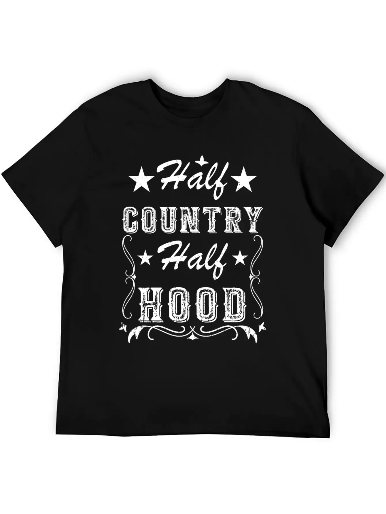 Country Music Half Country Half Hood Basic Graphic T-Shirt ¨C Daily Comfort In Soft Cotton