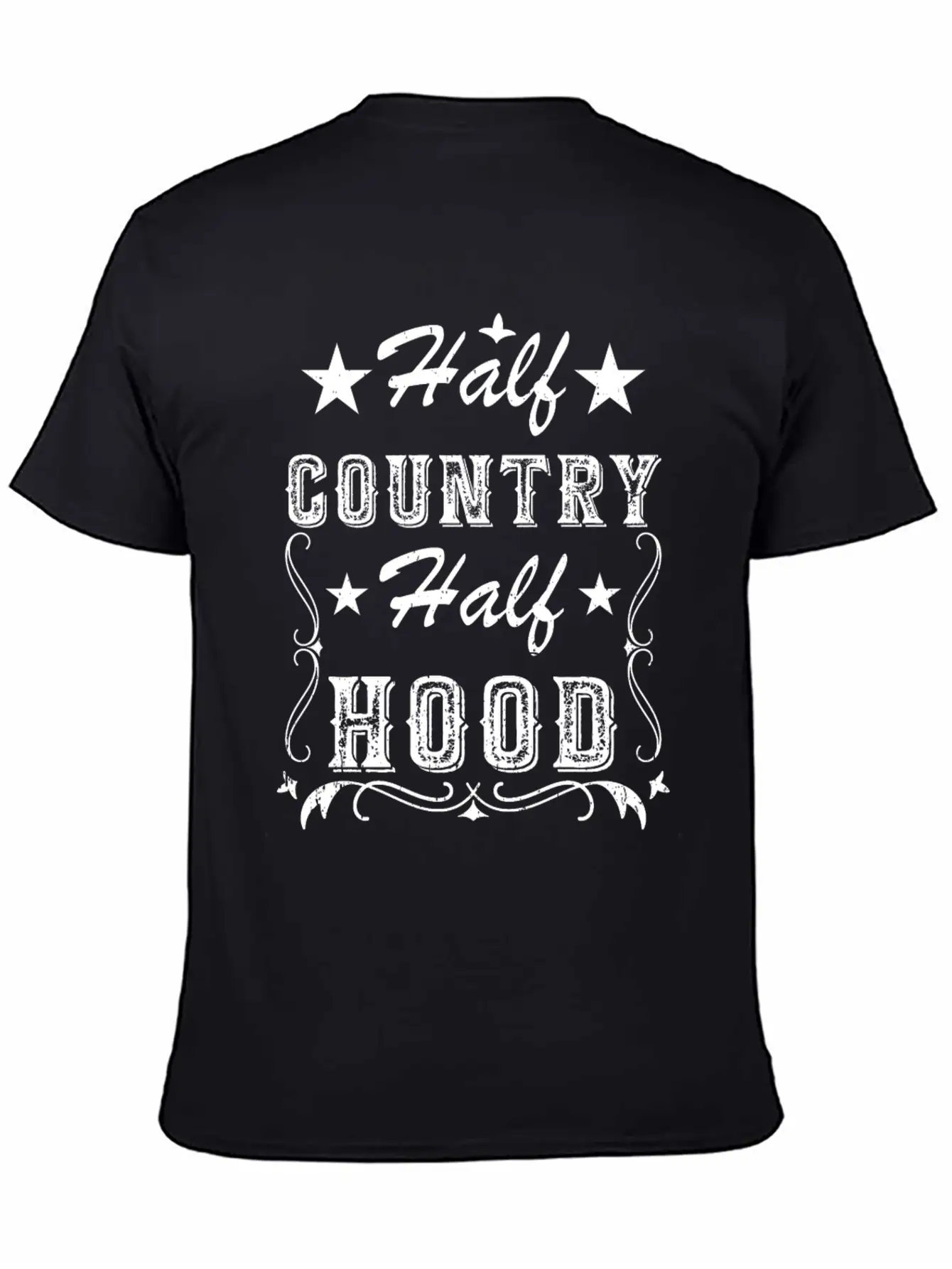 Country Music Half Country Half Hood Basic Graphic T-Shirt ¨C Daily Comfort In Soft Cotton