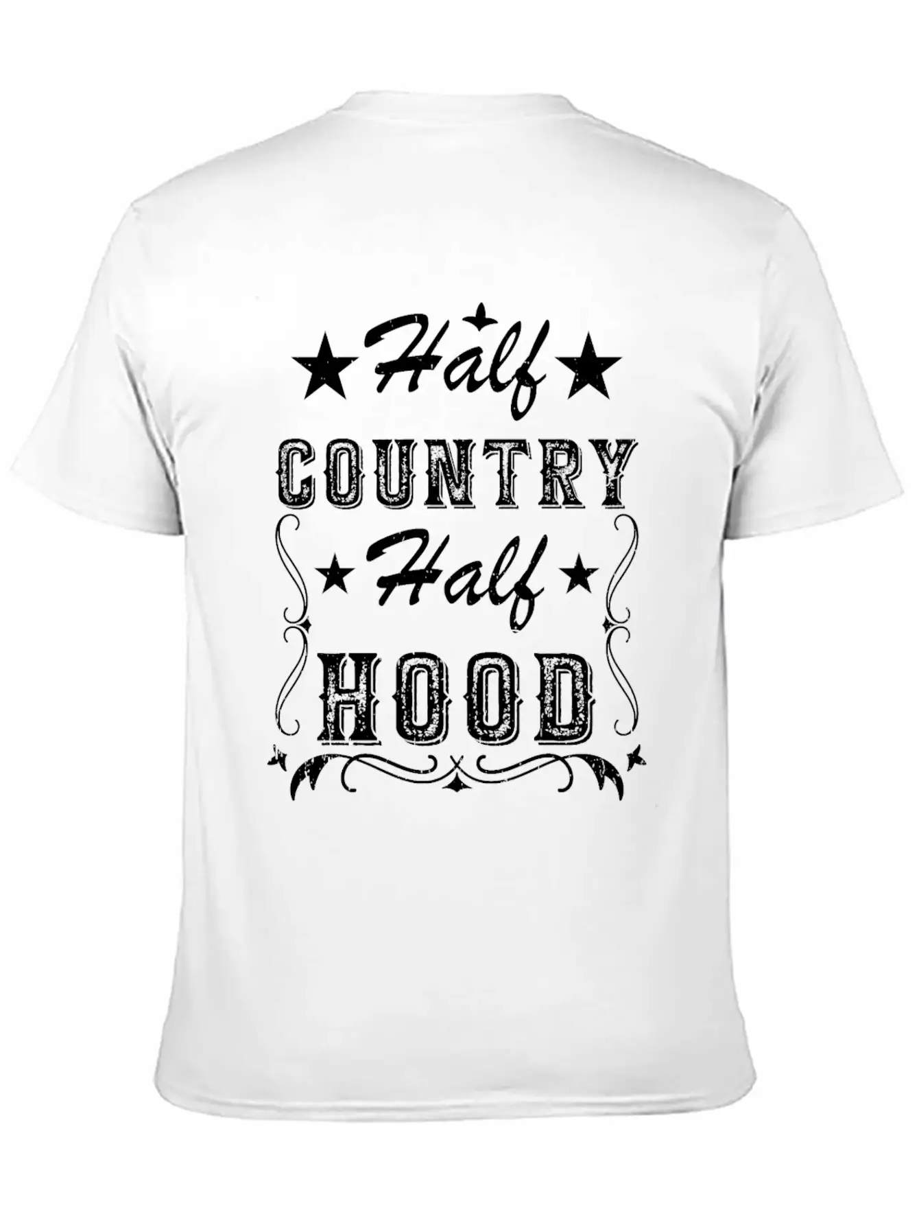 Country Music Half Country Half Hood Basic Graphic T-Shirt ¨C Daily Comfort In Soft Cotton