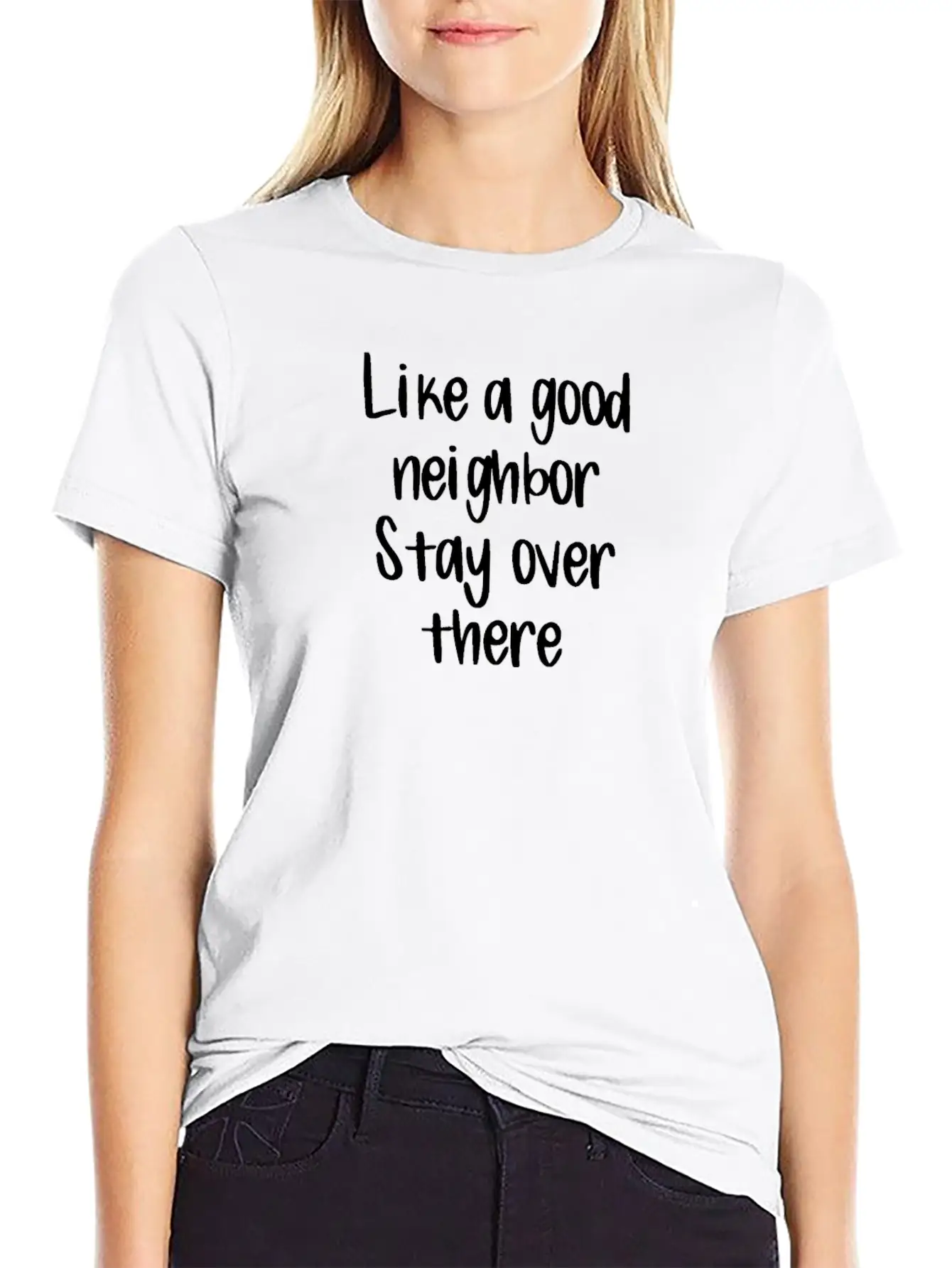 Covid19 Quarantine Like A Good Neighbor Stay Over Essential Cotton Tee For Daily Outfits ¨C Unisex Style