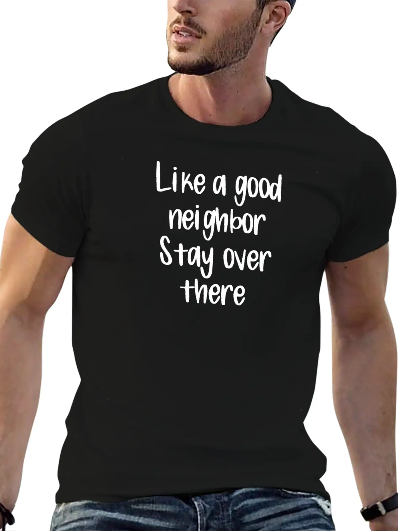 Covid19 Quarantine Like A Good Neighbor Stay Over Essential Cotton Tee For Daily Outfits ¨C Unisex Style