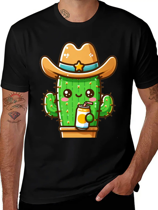 Cowboy Cactus Cute Basic Graphic T-Shirt ¨C Daily Comfort In Soft Cotton
