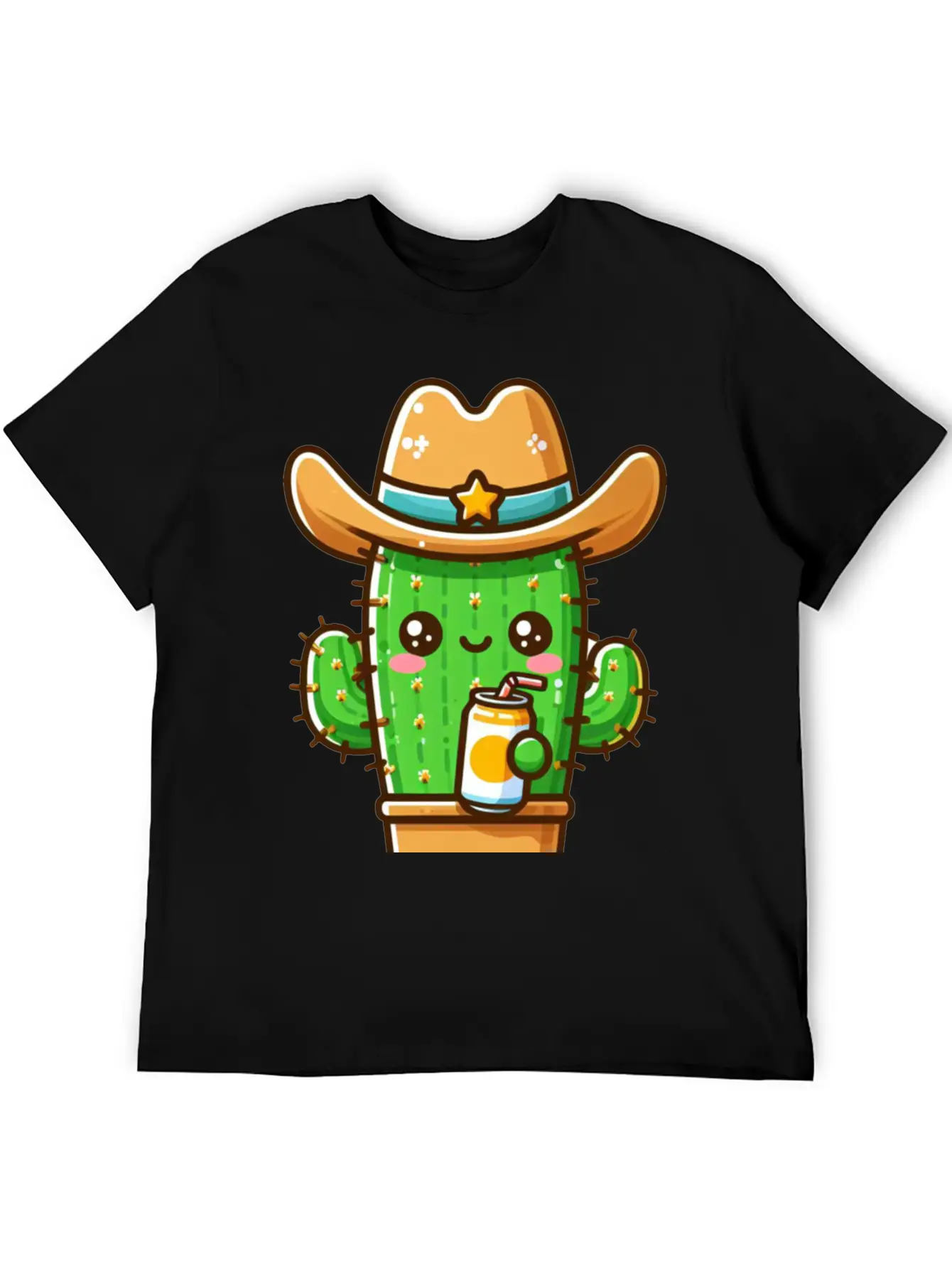 Cowboy Cactus Cute Basic Graphic T-Shirt ¨C Daily Comfort In Soft Cotton