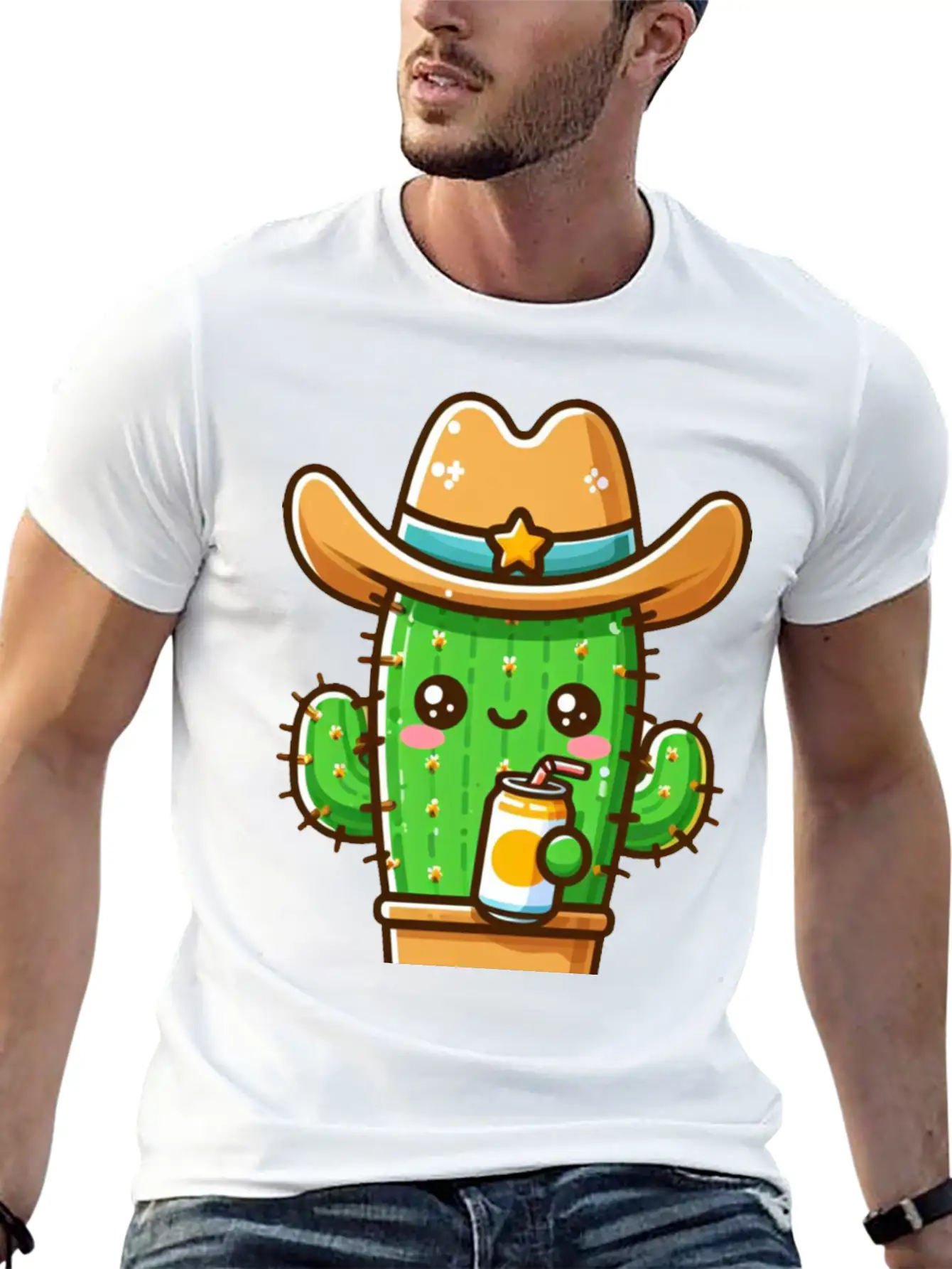 Cowboy Cactus Cute Basic Graphic T-Shirt ¨C Daily Comfort In Soft Cotton