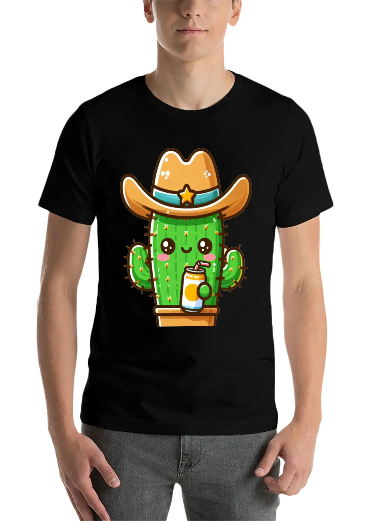 Cowboy Cactus Cute Basic Graphic T-Shirt ¨C Daily Comfort In Soft Cotton