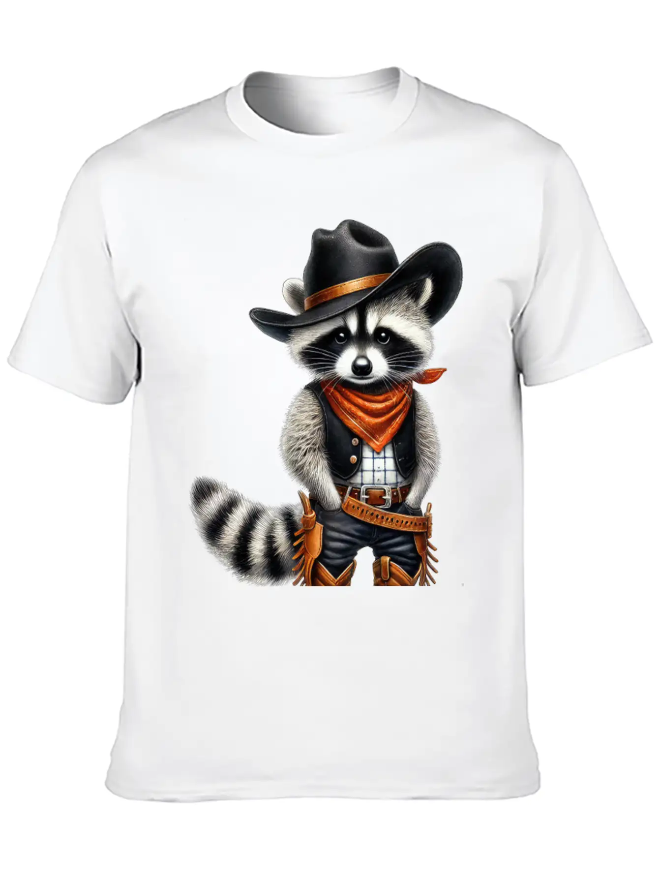 Cowboy Raccoon Howdy Animal Lover Design Basic Graphic T-Shirt ¨C Daily Comfort In Soft Cotton