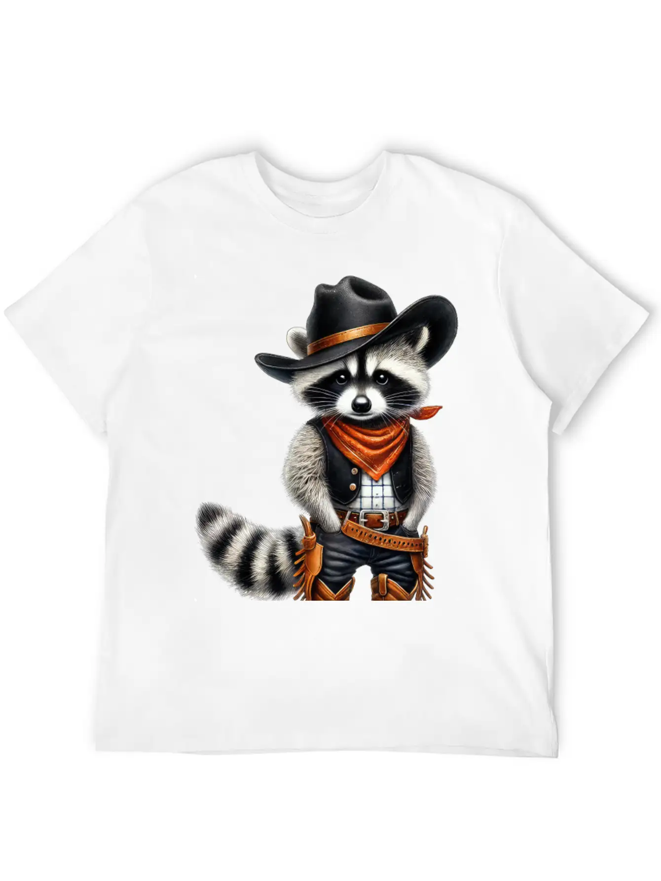 Cowboy Raccoon Howdy Animal Lover Design Basic Graphic T-Shirt ¨C Daily Comfort In Soft Cotton