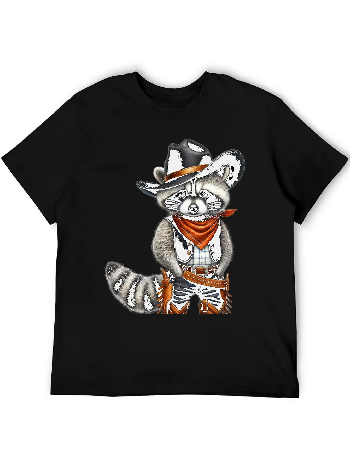 Cowboy Raccoon Howdy Animal Lover Design Basic Graphic T-Shirt ¨C Daily Comfort In Soft Cotton