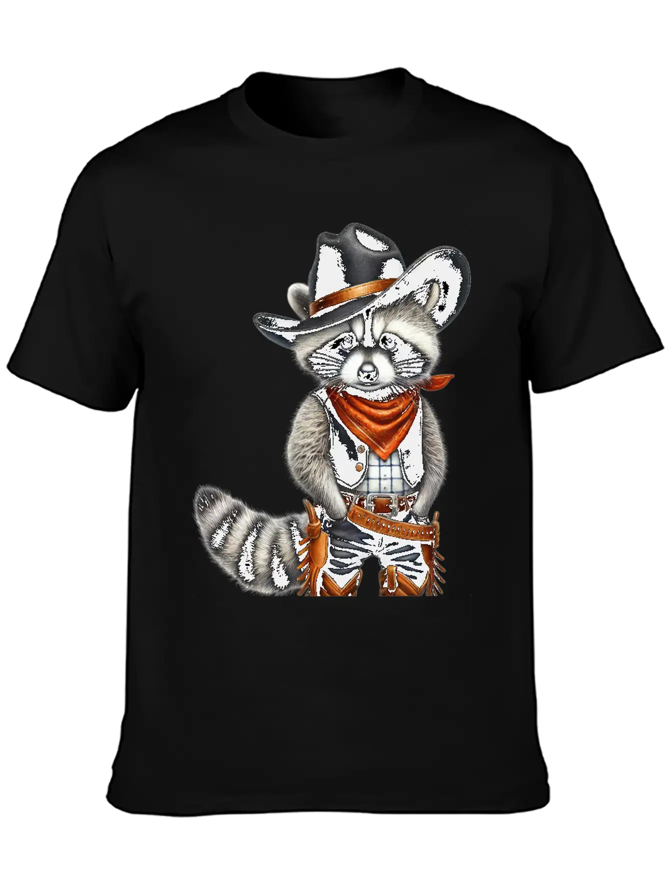 Cowboy Raccoon Howdy Animal Lover Design Basic Graphic T-Shirt ¨C Daily Comfort In Soft Cotton