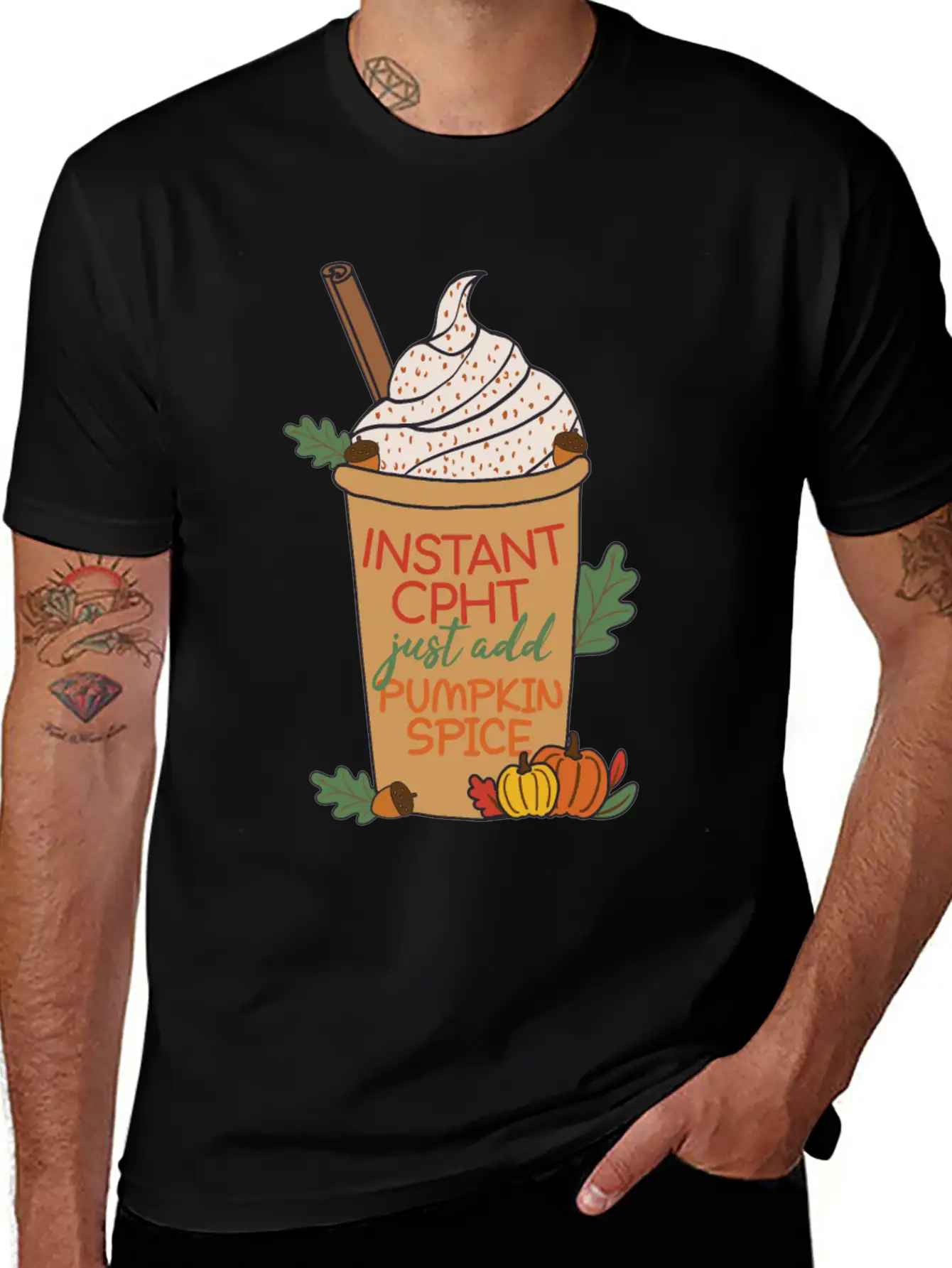CPHT Pumpkin Spice | Pharmacy Basic Graphic T-Shirt ¨C Daily Comfort In Soft Cotton
