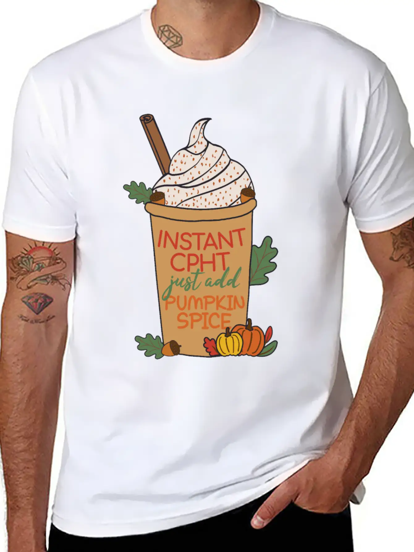 CPHT Pumpkin Spice | Pharmacy Basic Graphic T-Shirt ¨C Daily Comfort In Soft Cotton