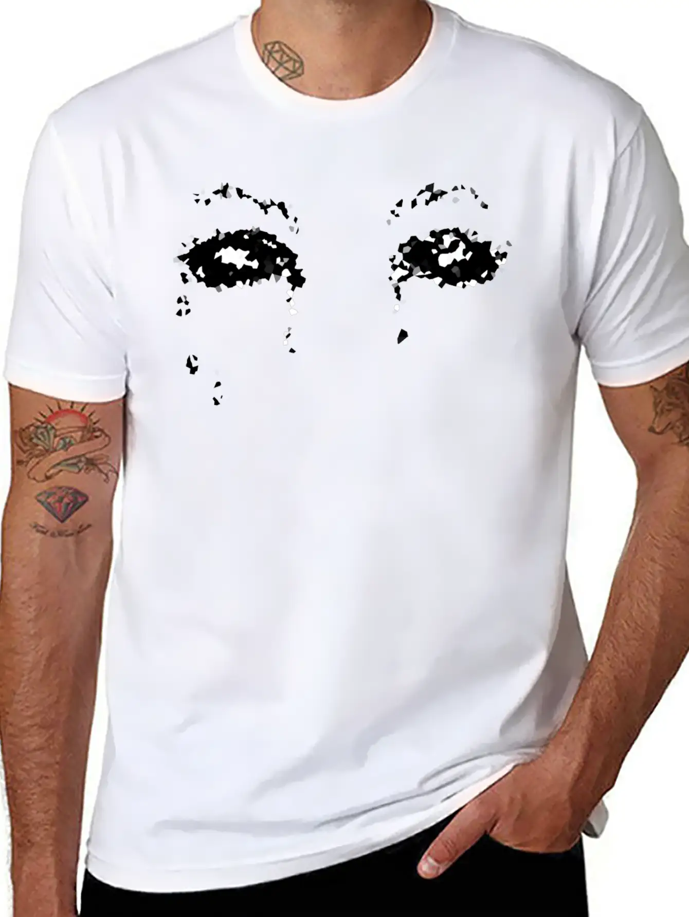 Crazy Eyes Sad Basic Graphic T-Shirt ¨C Daily Comfort In Soft Cotton