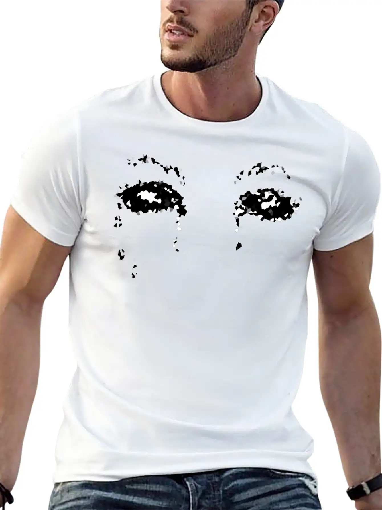Crazy Eyes Sad Basic Graphic T-Shirt ¨C Daily Comfort In Soft Cotton