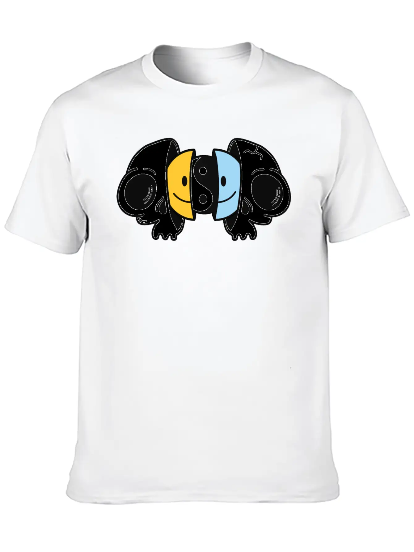 Crazy Smileys In The Skull Soft Cotton Short Sleeve Tee ¨C Unisex Wardrobe Staple