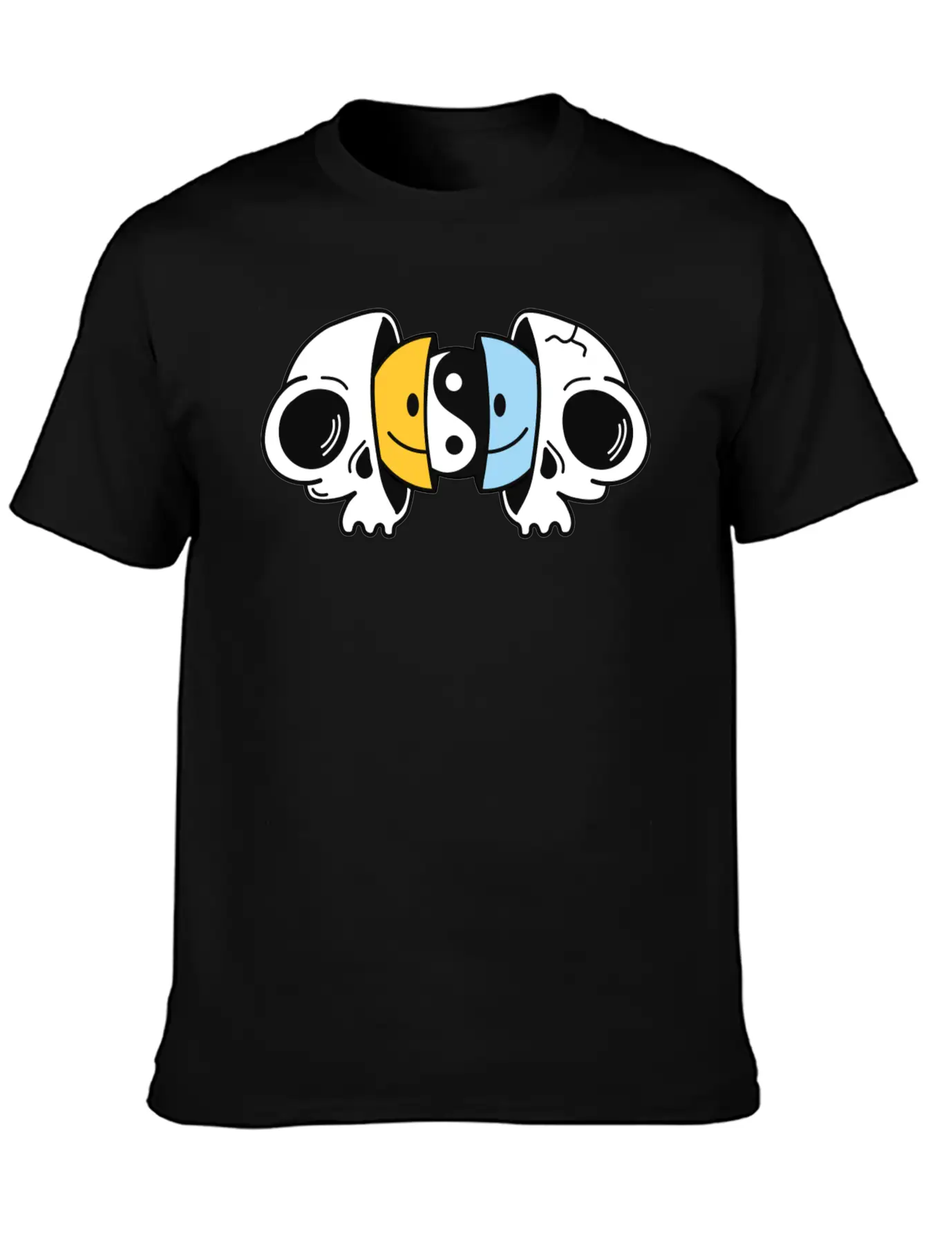 Crazy Smileys In The Skull Soft Cotton Short Sleeve Tee ¨C Unisex Wardrobe Staple
