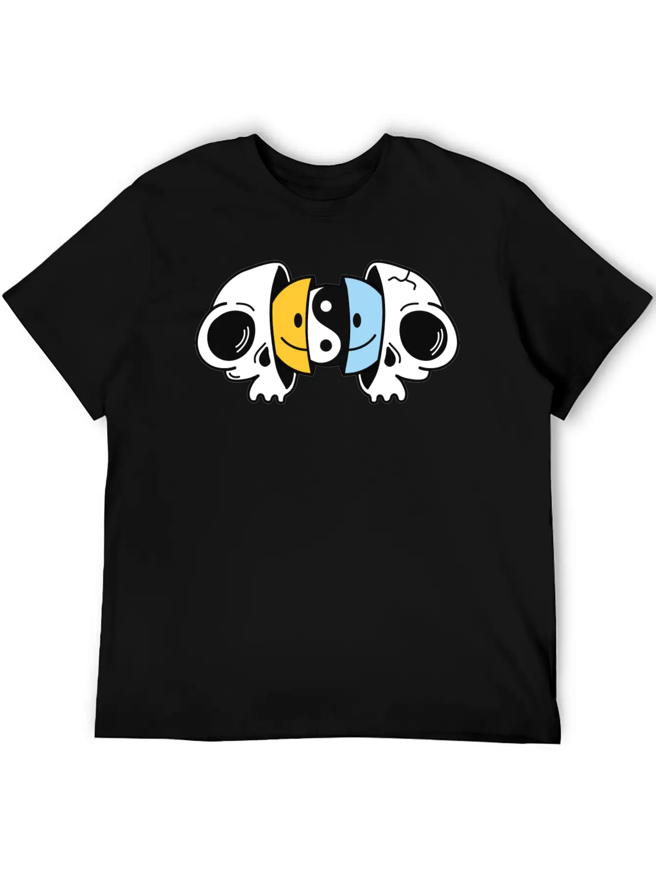 Crazy Smileys In The Skull Soft Cotton Short Sleeve Tee ¨C Unisex Wardrobe Staple