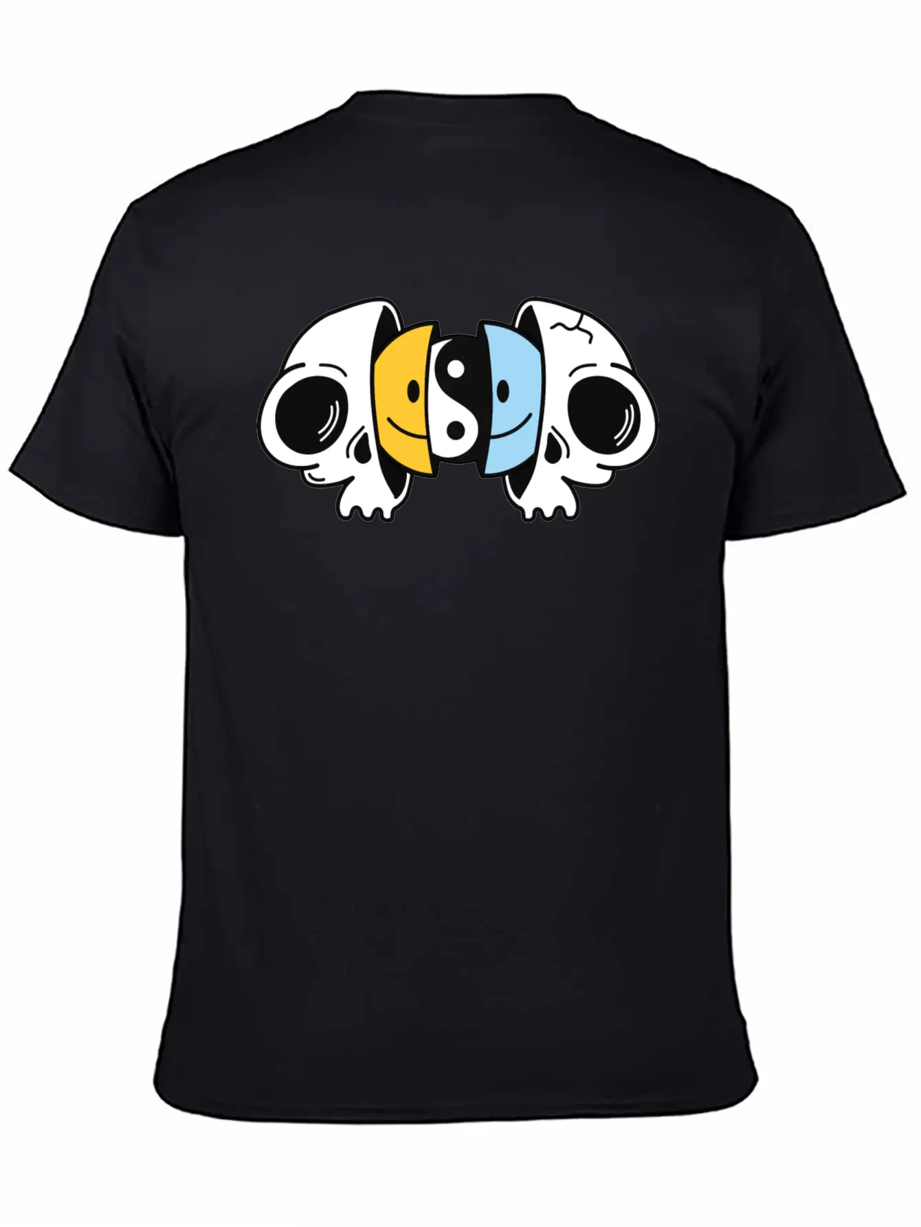 Crazy Smileys In The Skull Soft Cotton Short Sleeve Tee ¨C Unisex Wardrobe Staple