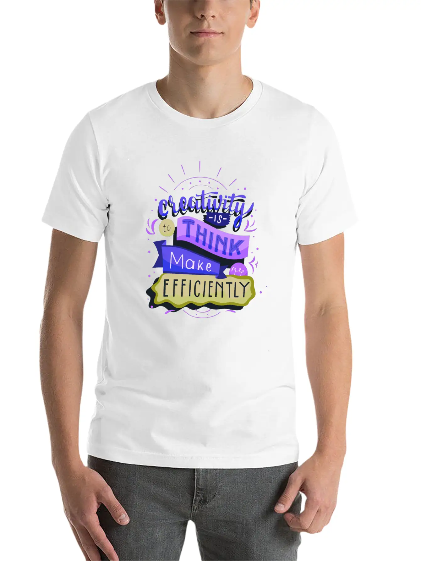 Creativity Is To Think Make Efficiently2 Basic Graphic T-Shirt ¨C Daily Comfort In Soft Cotton