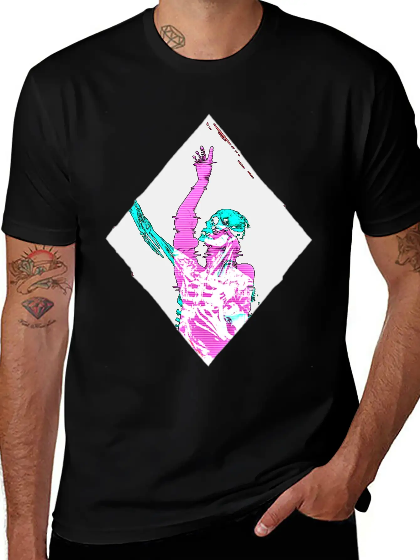 Creepy Pastel Goth Vaporwave Skeleton Skull Essential Cotton Tee For Daily Outfits ¨C Unisex Style