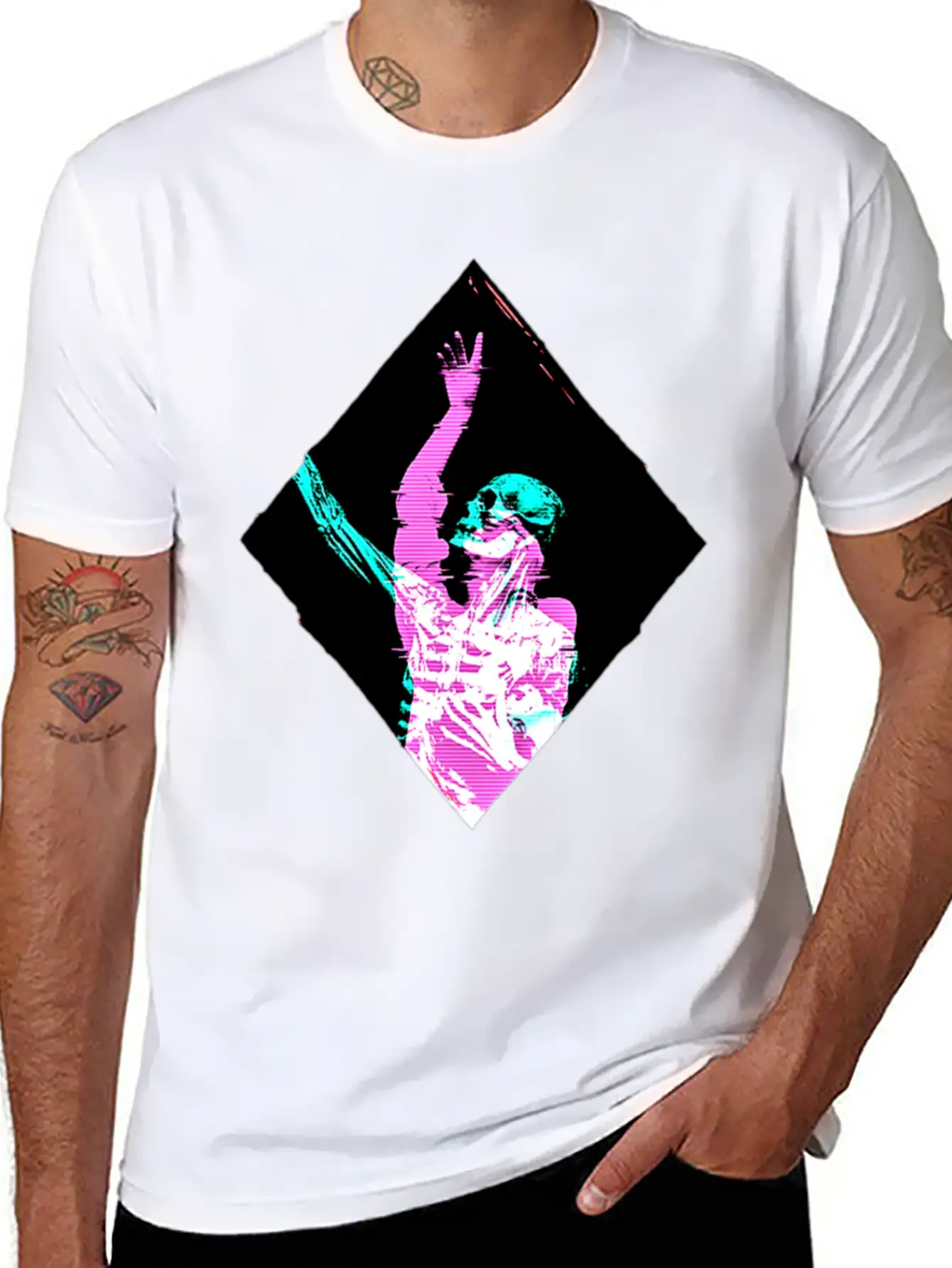 Creepy Pastel Goth Vaporwave Skeleton Skull Essential Cotton Tee For Daily Outfits ¨C Unisex Style