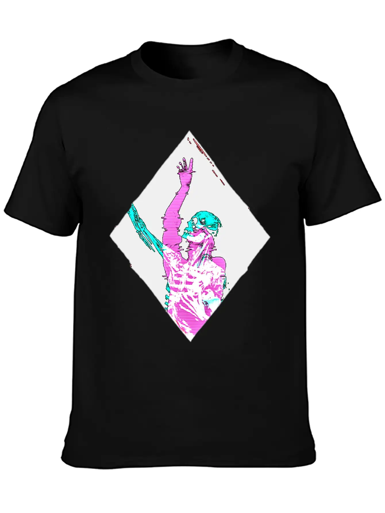 Creepy Pastel Goth Vaporwave Skeleton Skull Essential Cotton Tee For Daily Outfits ¨C Unisex Style