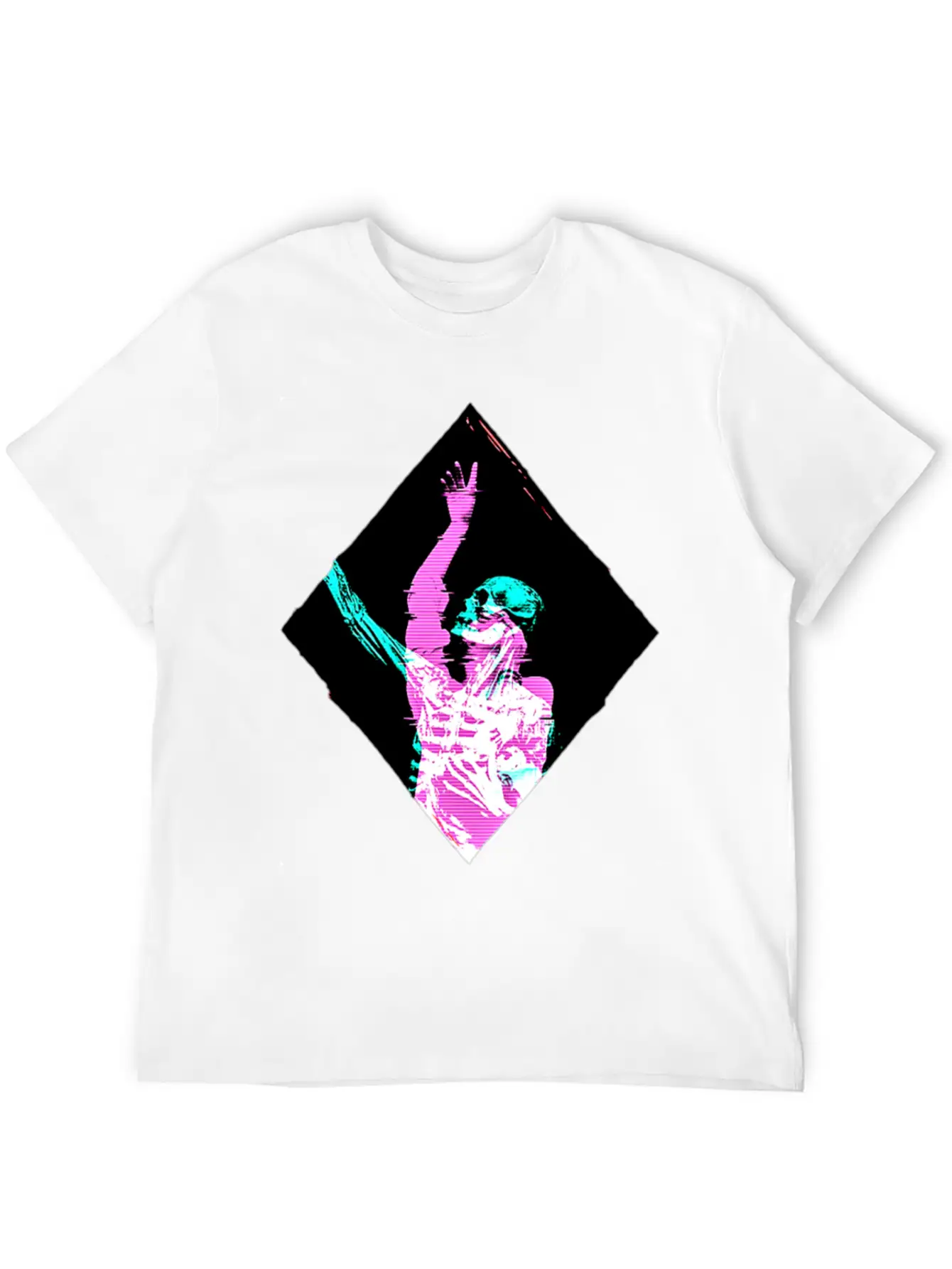 Creepy Pastel Goth Vaporwave Skeleton Skull Essential Cotton Tee For Daily Outfits ¨C Unisex Style