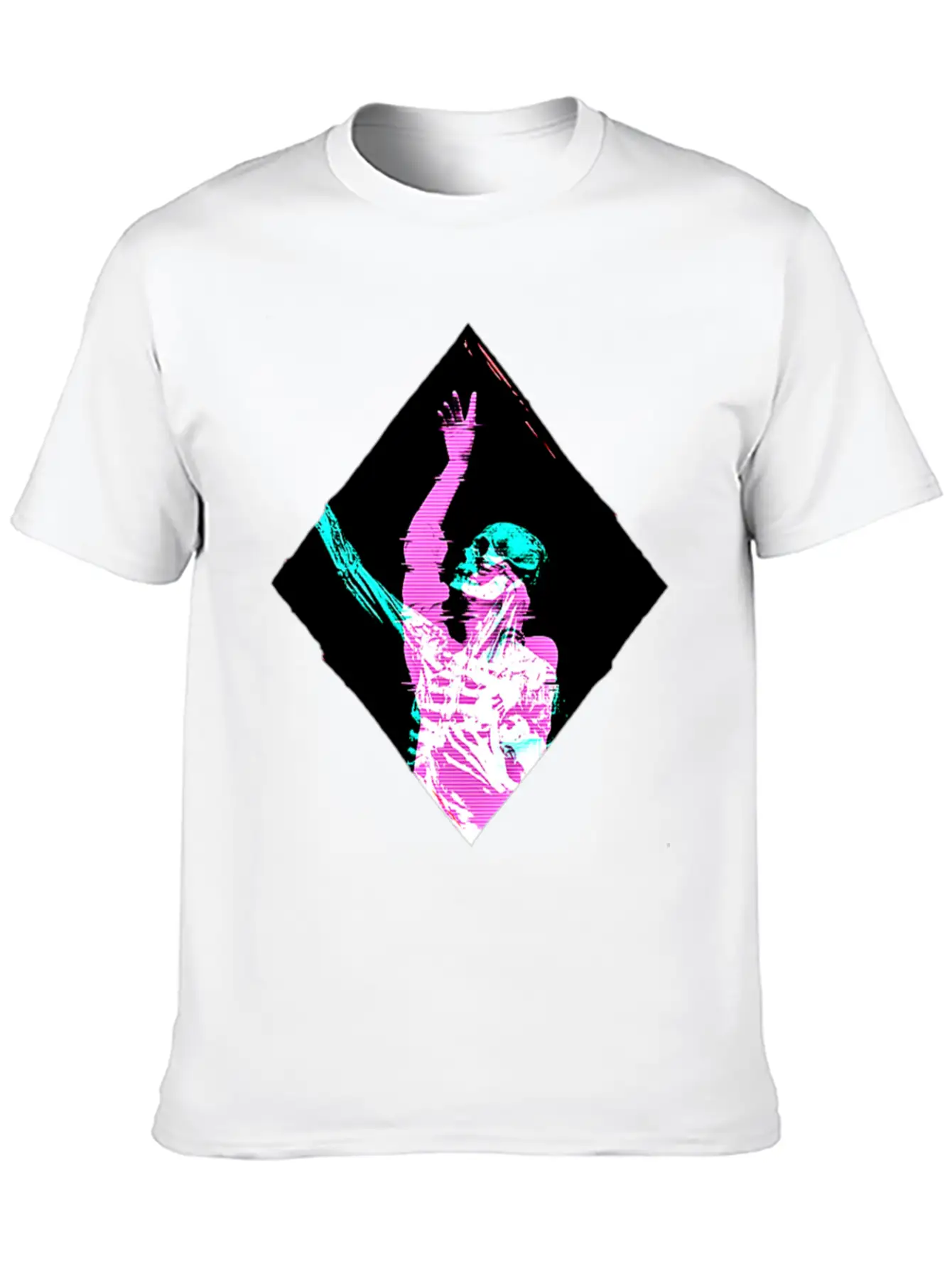 Creepy Pastel Goth Vaporwave Skeleton Skull Essential Cotton Tee For Daily Outfits ¨C Unisex Style
