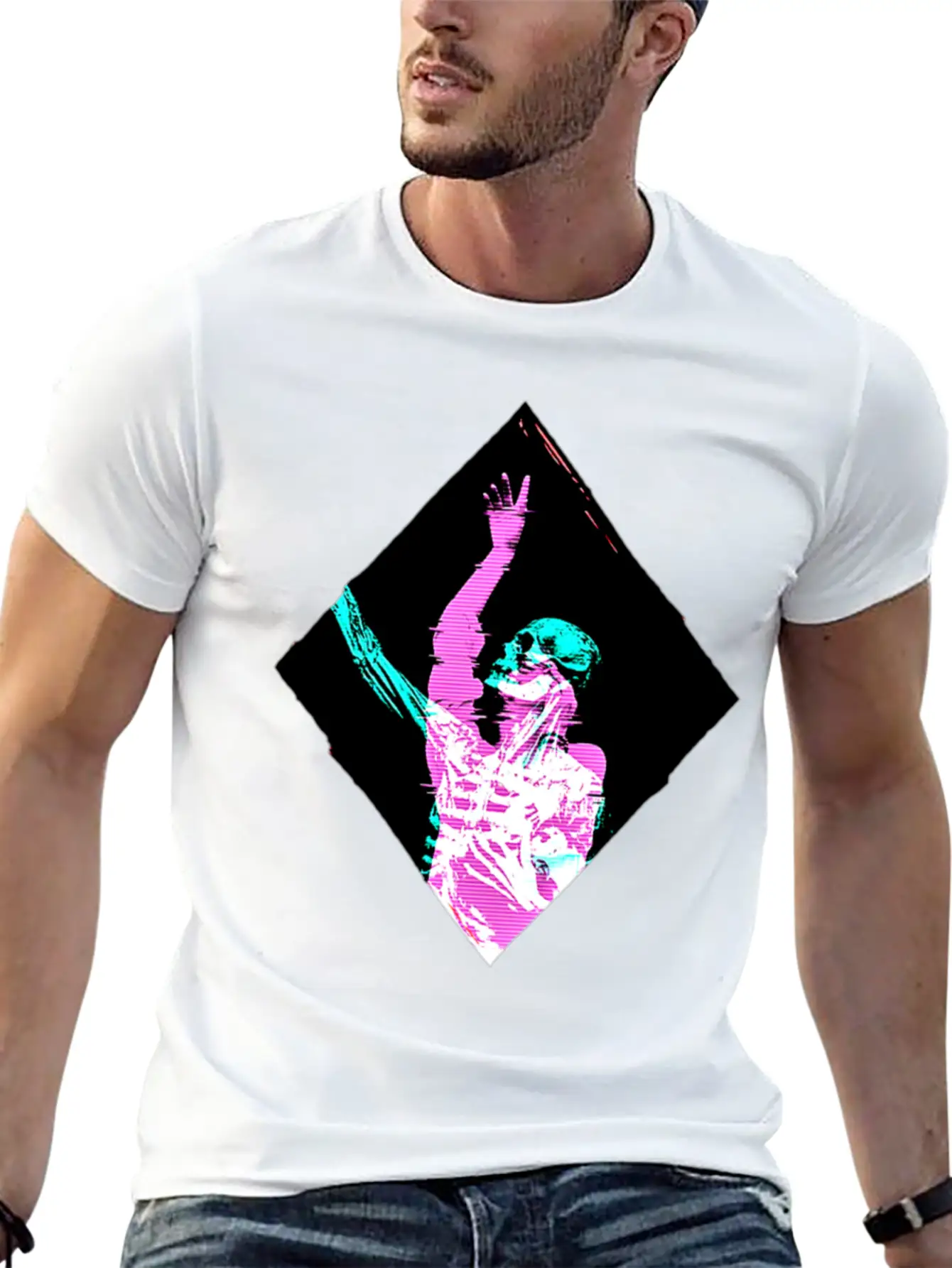 Creepy Pastel Goth Vaporwave Skeleton Skull Essential Cotton Tee For Daily Outfits ¨C Unisex Style