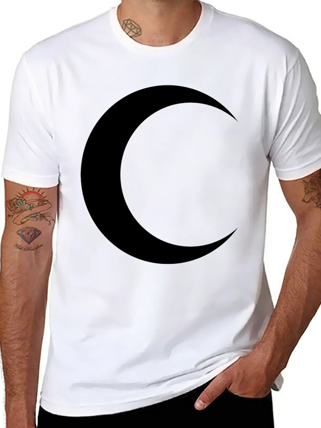 Crescent Moon Basic Graphic T-Shirt ¨C Daily Comfort In Soft Cotton