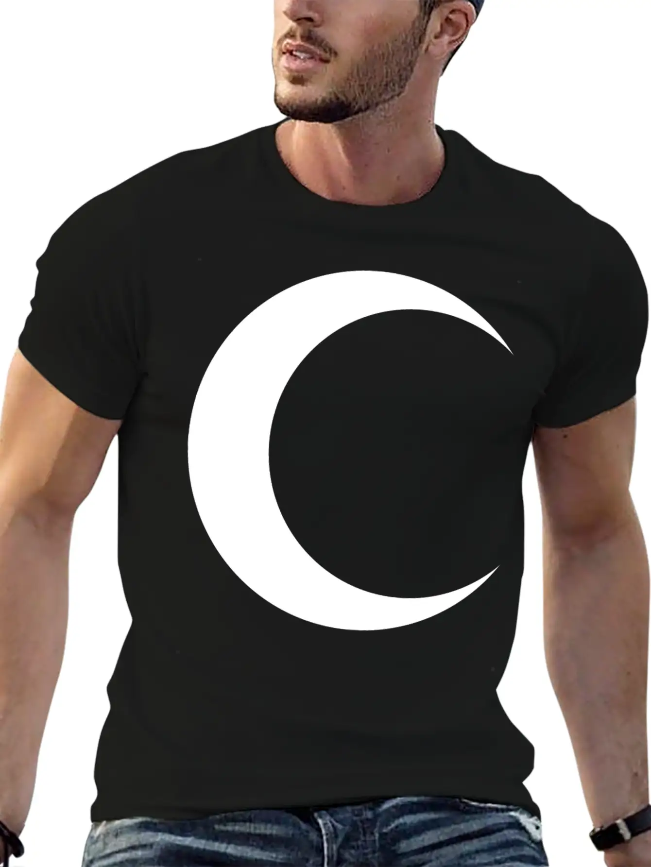 Crescent Moon Basic Graphic T-Shirt ¨C Daily Comfort In Soft Cotton