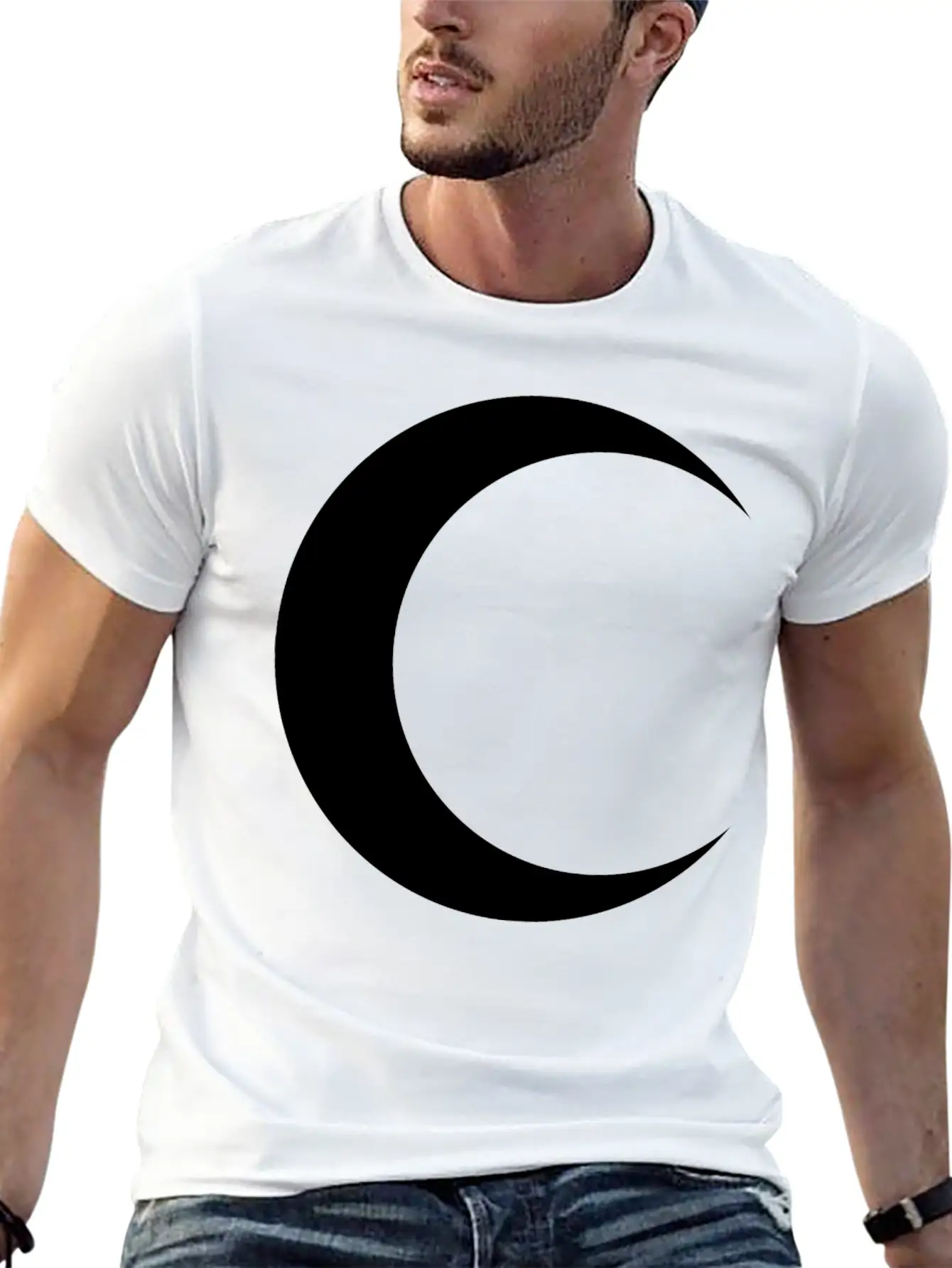 Crescent Moon Basic Graphic T-Shirt ¨C Daily Comfort In Soft Cotton
