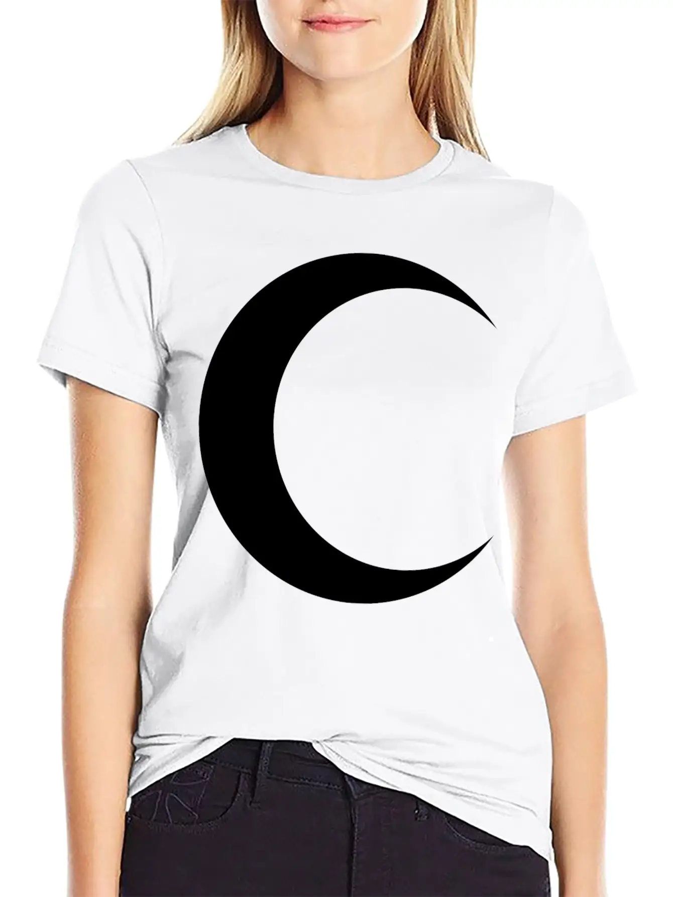 Crescent Moon Basic Graphic T-Shirt ¨C Daily Comfort In Soft Cotton