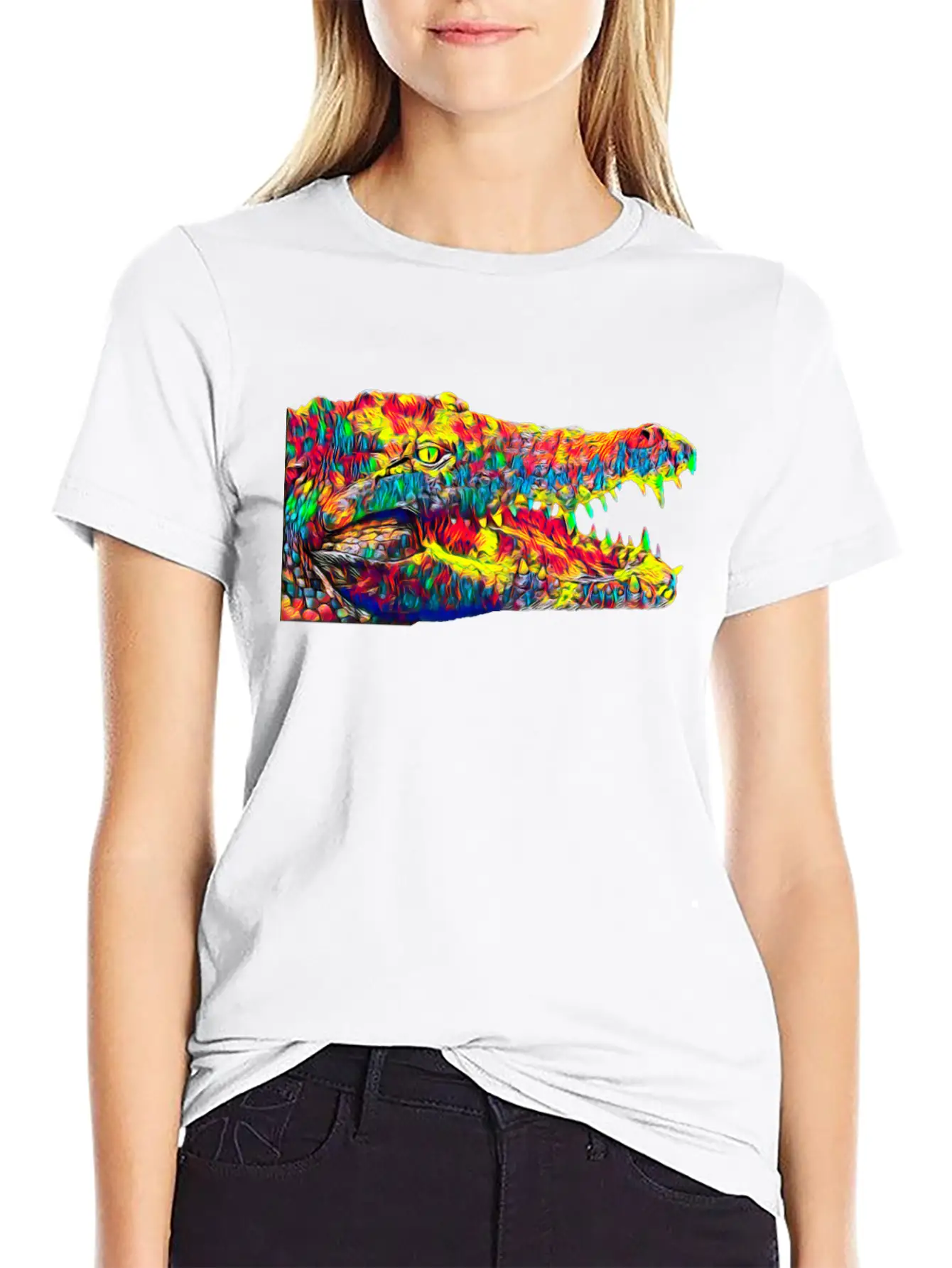 Crocodile Aligator Cayman Colored Design Soft Cotton Short Sleeve Tee ¨C Unisex Wardrobe Staple
