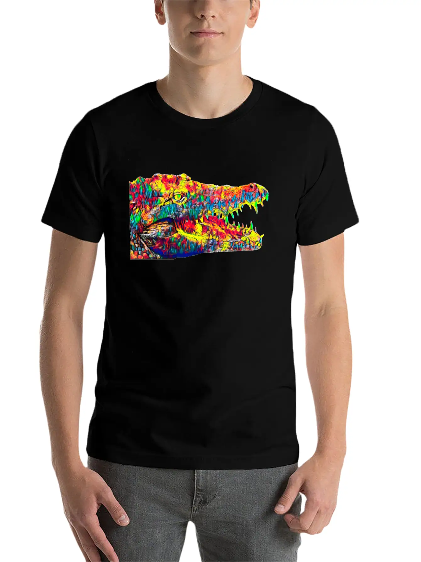 Crocodile Aligator Cayman Colored Design Soft Cotton Short Sleeve Tee ¨C Unisex Wardrobe Staple