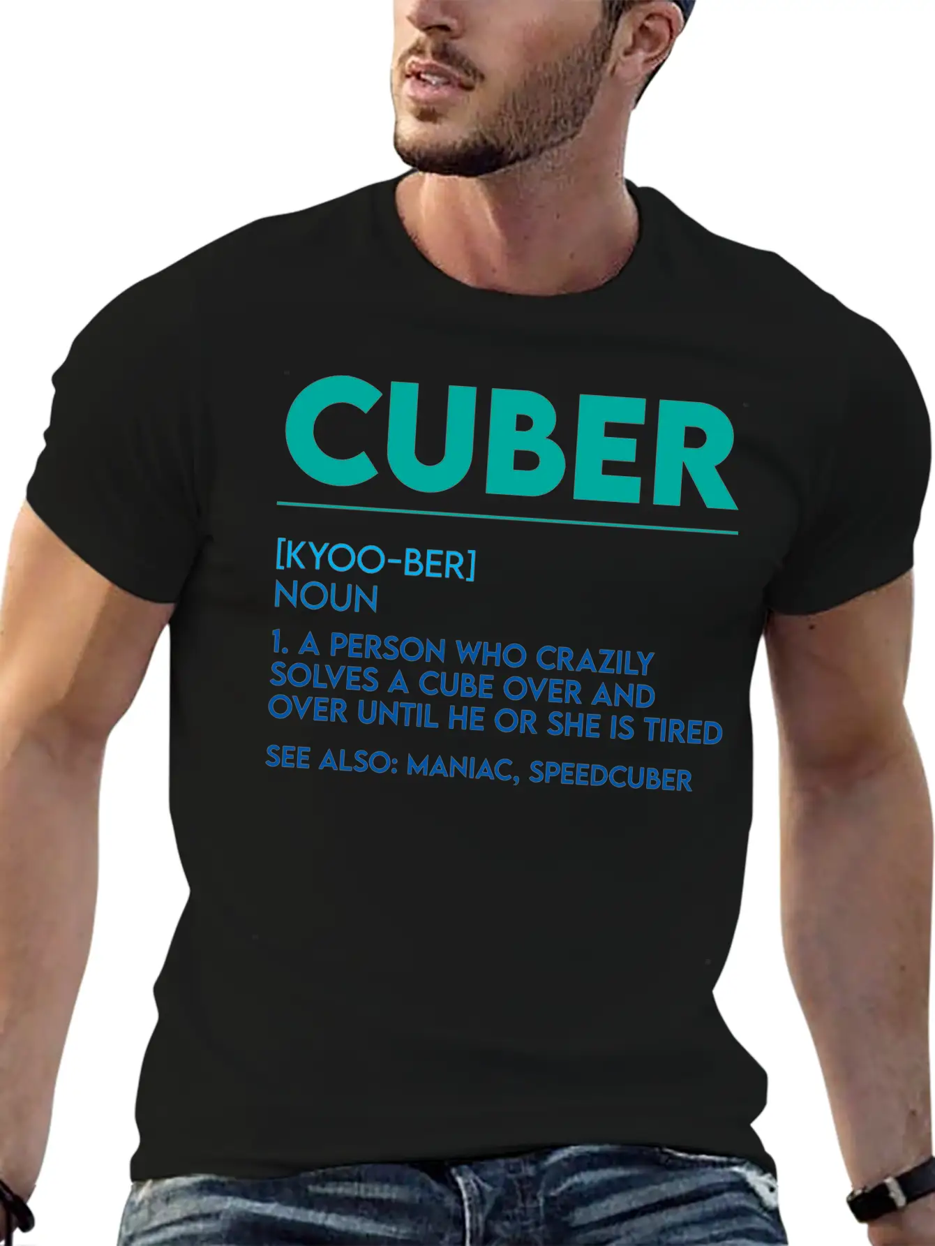Cuber, A Person Who Crazily Solves A Cube 4 Basic Graphic T-Shirt ¨C Daily Comfort In Soft Cotton