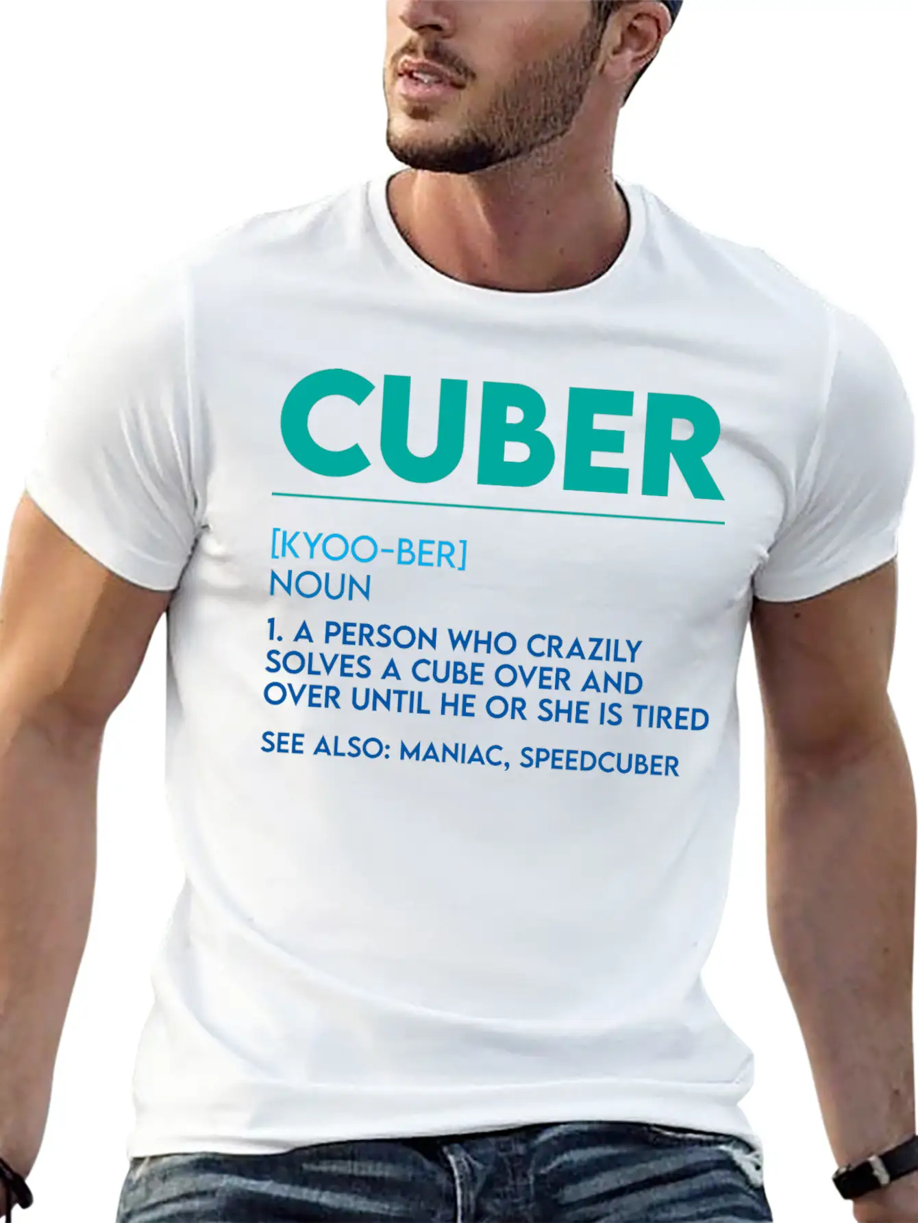 Cuber, A Person Who Crazily Solves A Cube 4 Basic Graphic T-Shirt ¨C Daily Comfort In Soft Cotton