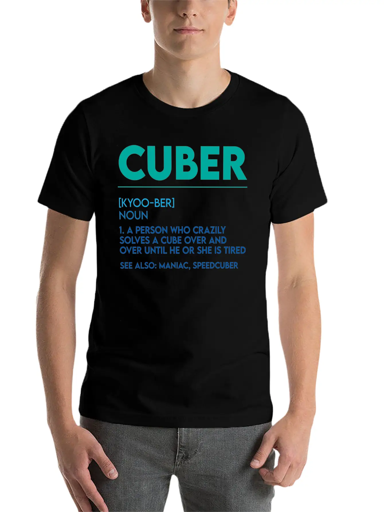 Cuber, A Person Who Crazily Solves A Cube 4 Basic Graphic T-Shirt ¨C Daily Comfort In Soft Cotton