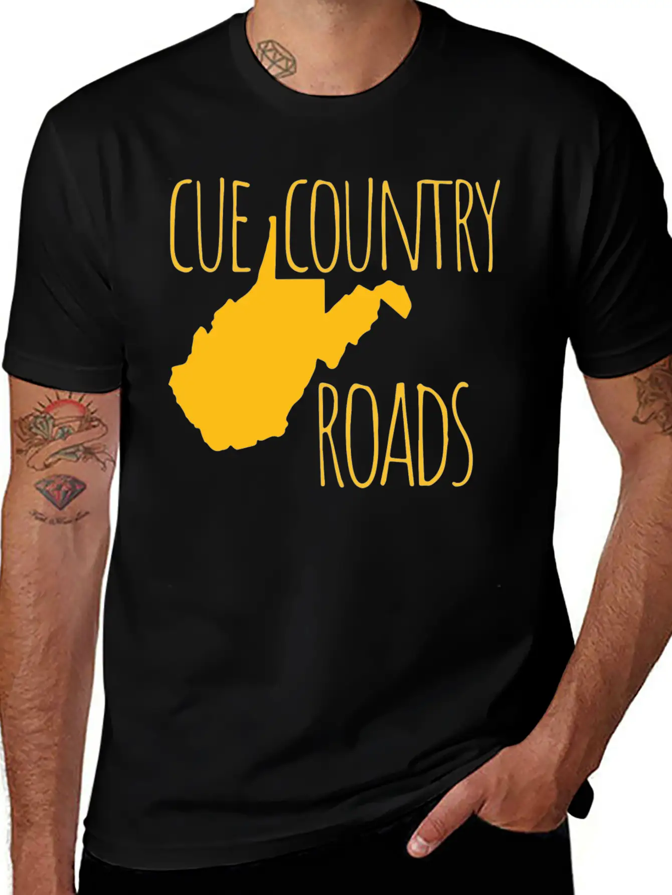 Cue Country Roads Essential Cotton Tee For Daily Outfits ¨C Unisex Style
