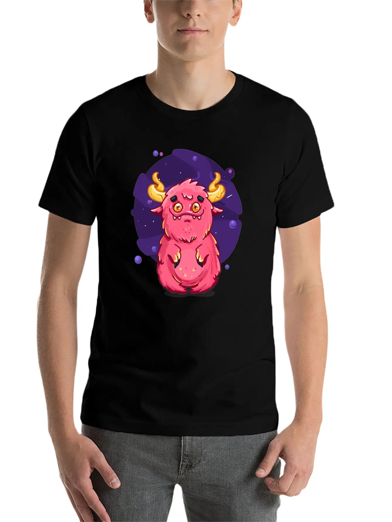 Cute Burly Friendly Pink Monster Soft Cotton Short Sleeve Tee ¨C Unisex Wardrobe Staple