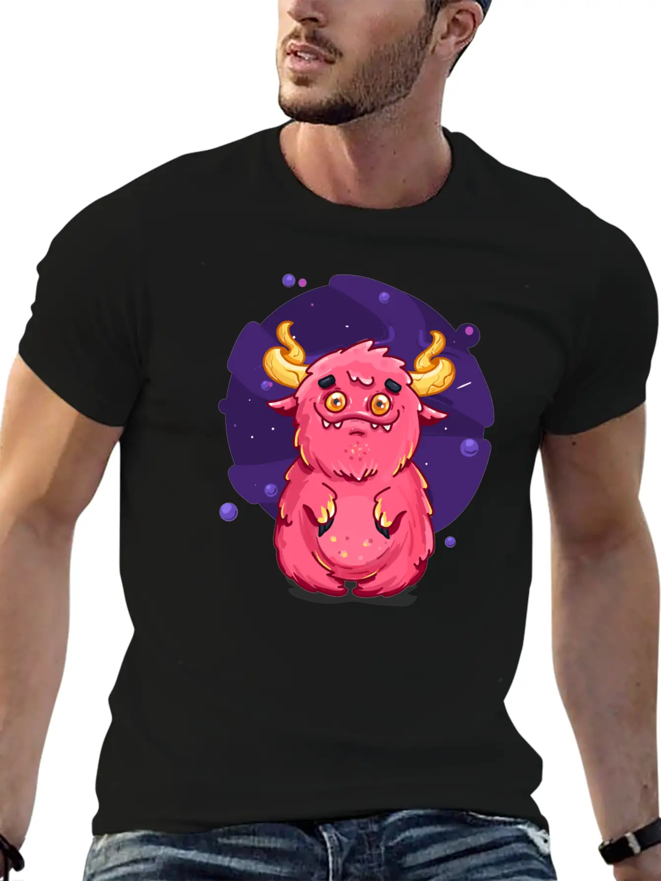 Cute Burly Friendly Pink Monster Soft Cotton Short Sleeve Tee ¨C Unisex Wardrobe Staple