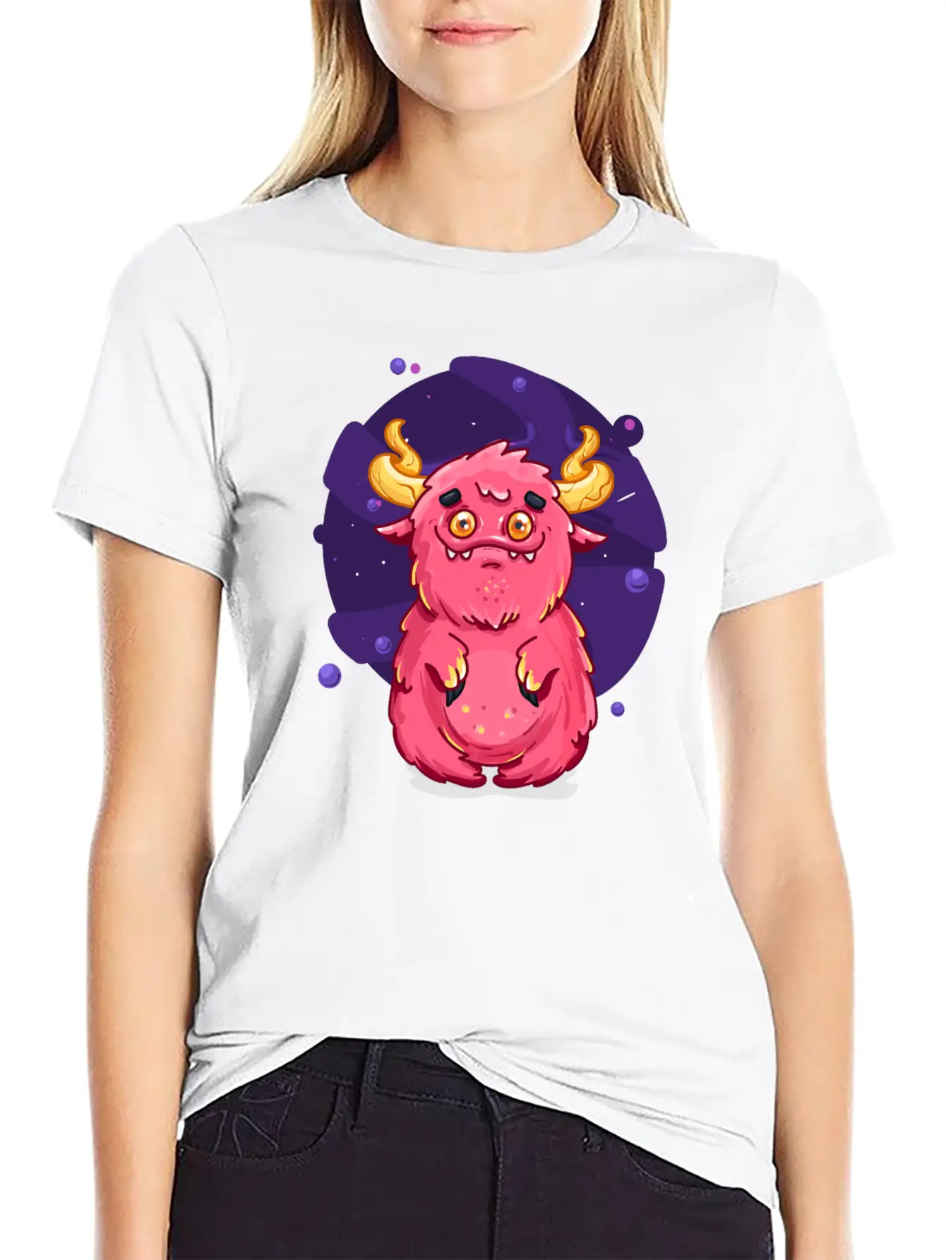 Cute Burly Friendly Pink Monster Soft Cotton Short Sleeve Tee ¨C Unisex Wardrobe Staple