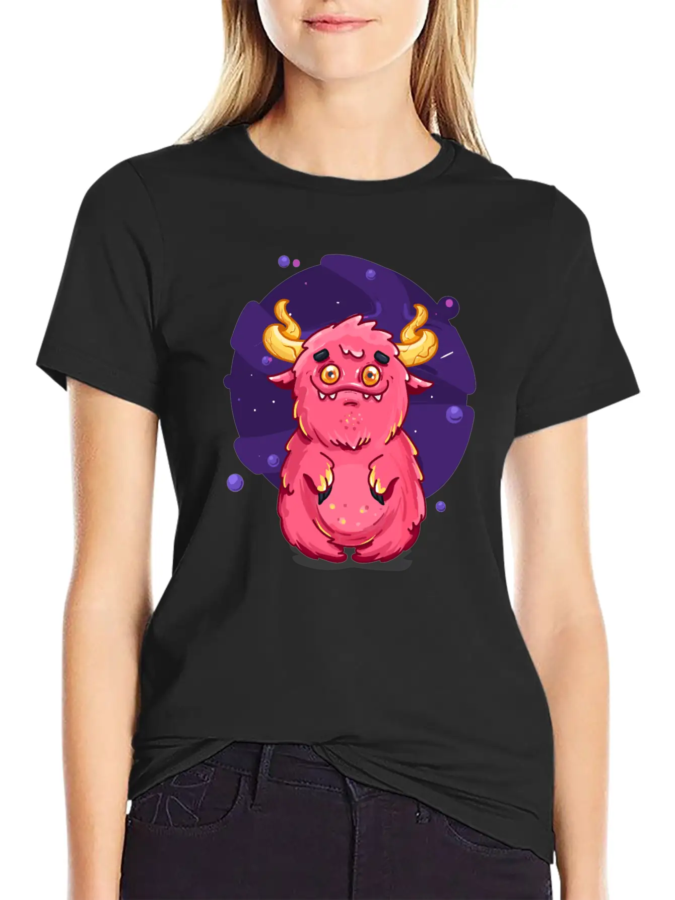 Cute Burly Friendly Pink Monster Soft Cotton Short Sleeve Tee ¨C Unisex Wardrobe Staple