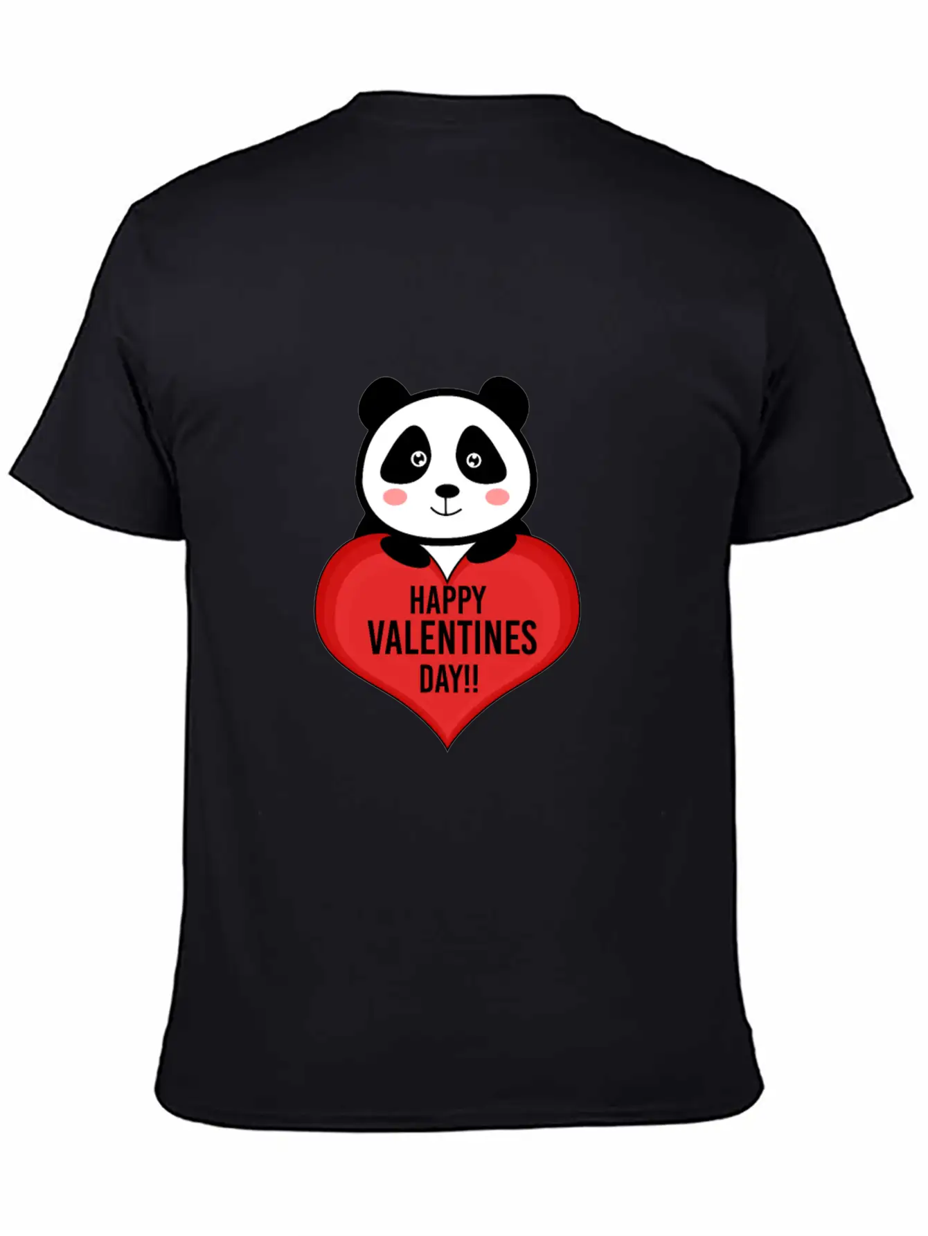 Cute Cupid Panda Heart Kiss Happy Couple Feelings Basic Graphic T-Shirt ¨C Daily Comfort In Soft Cotton