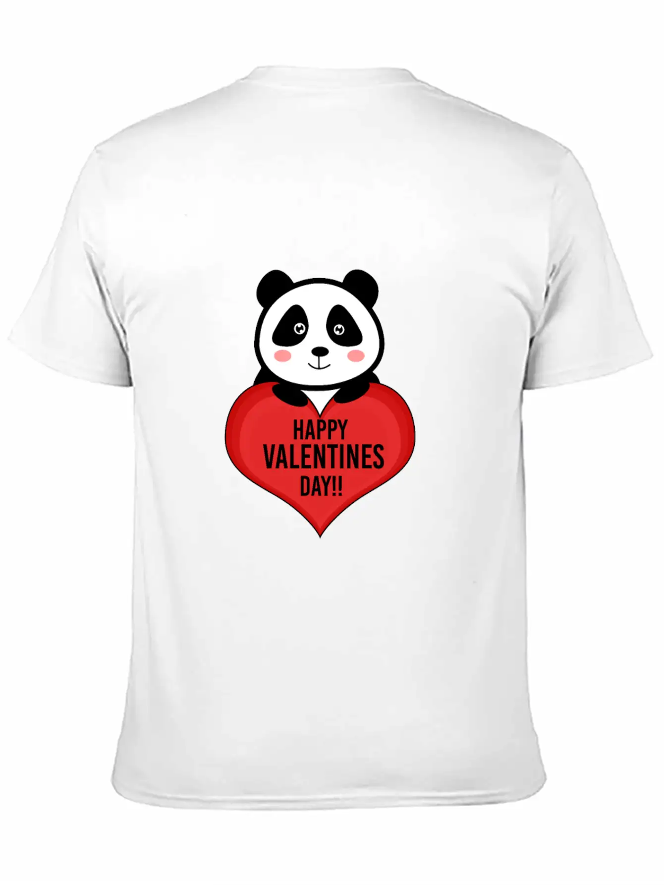 Cute Cupid Panda Heart Kiss Happy Couple Feelings Basic Graphic T-Shirt ¨C Daily Comfort In Soft Cotton
